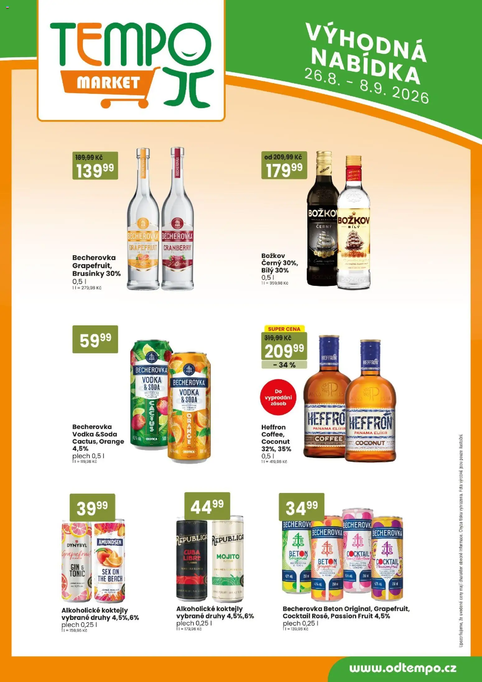Tempo leták od 26.08.2026 | Strana: 9 | Produkty: Božkov černý, Mojito, Brusinky, Becherovka
