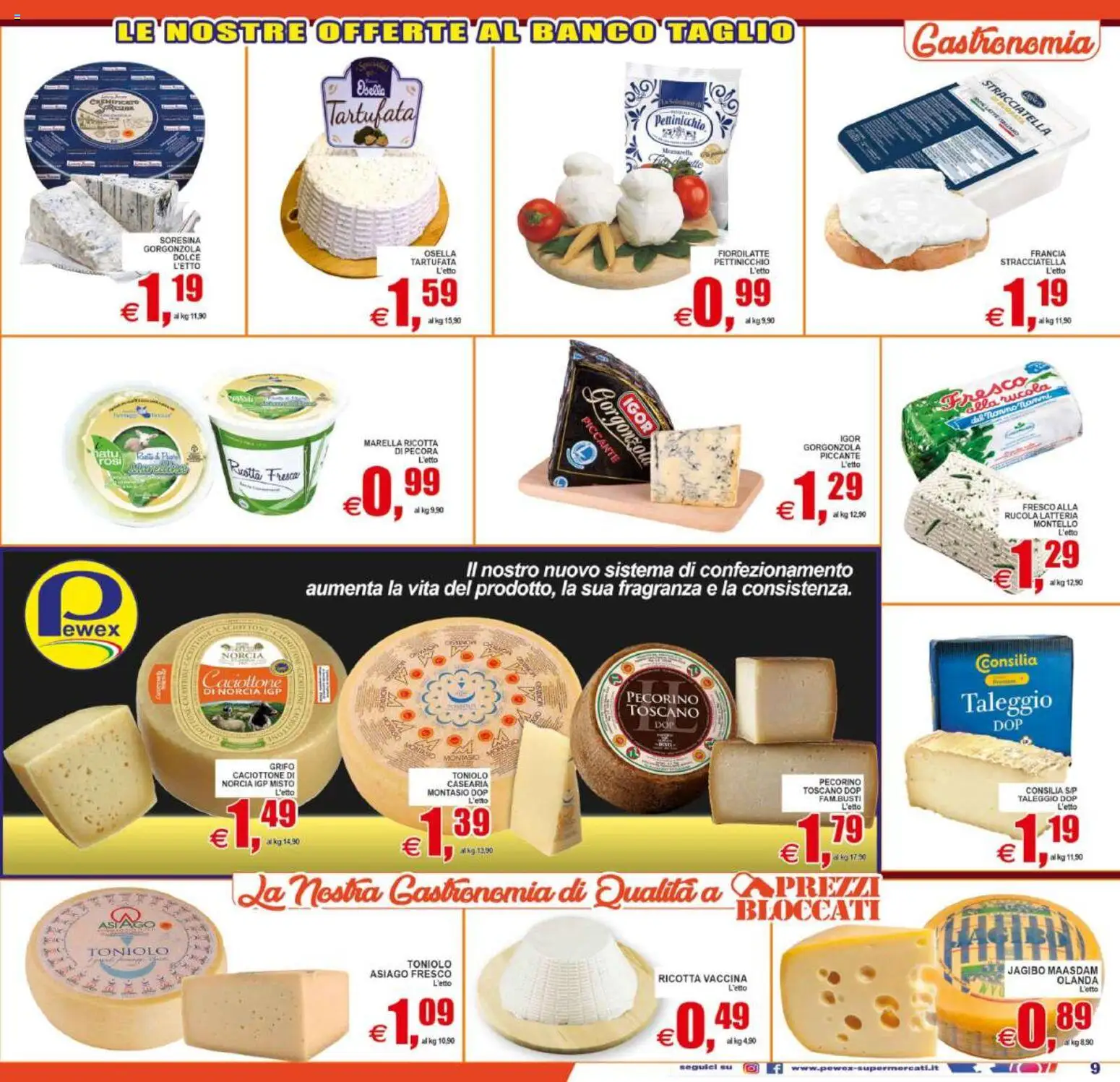 Volantino Pewex del 29.05.2026 | Pagina: 9 | Prodotti: Rucola, Ricotta, Gorgonzola, Fragranza