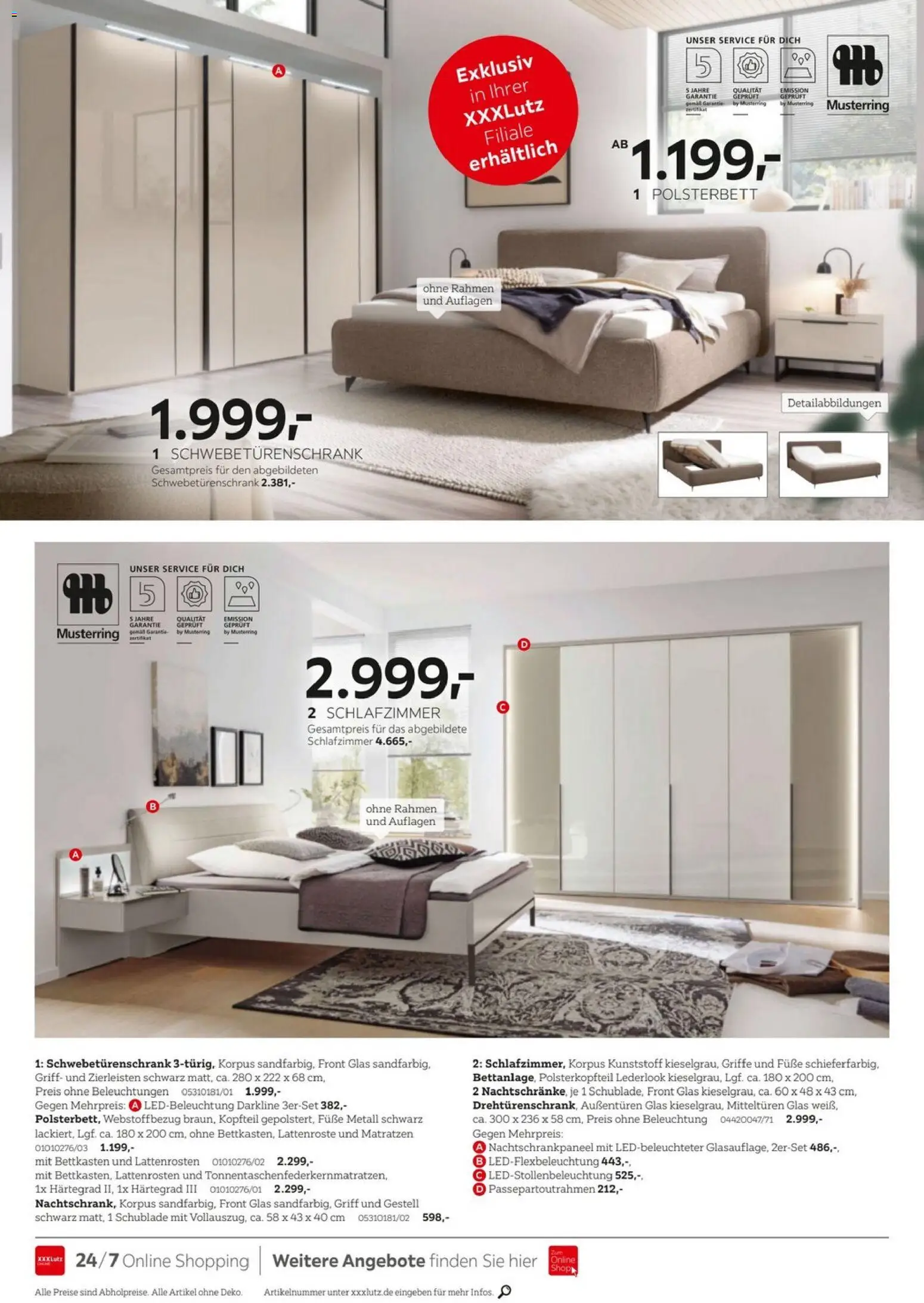 XXXLutz Musterring Spezial – gültig ab 05.09.2026 | Seite: 6 | Produkte: Schwebetürenschrank, Polsterbett