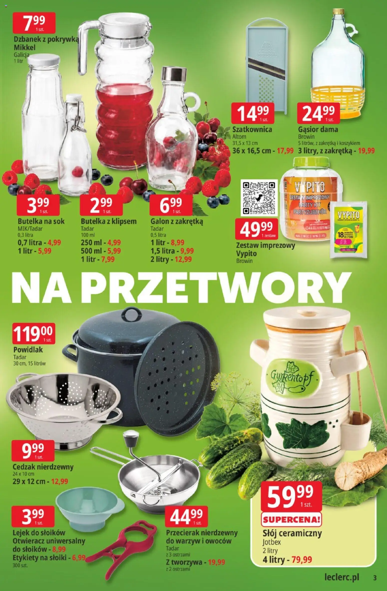 E.Leclerc gazetka od 16.06.2026 | Strona: 3 | Produkty: Dzbanek, Sok