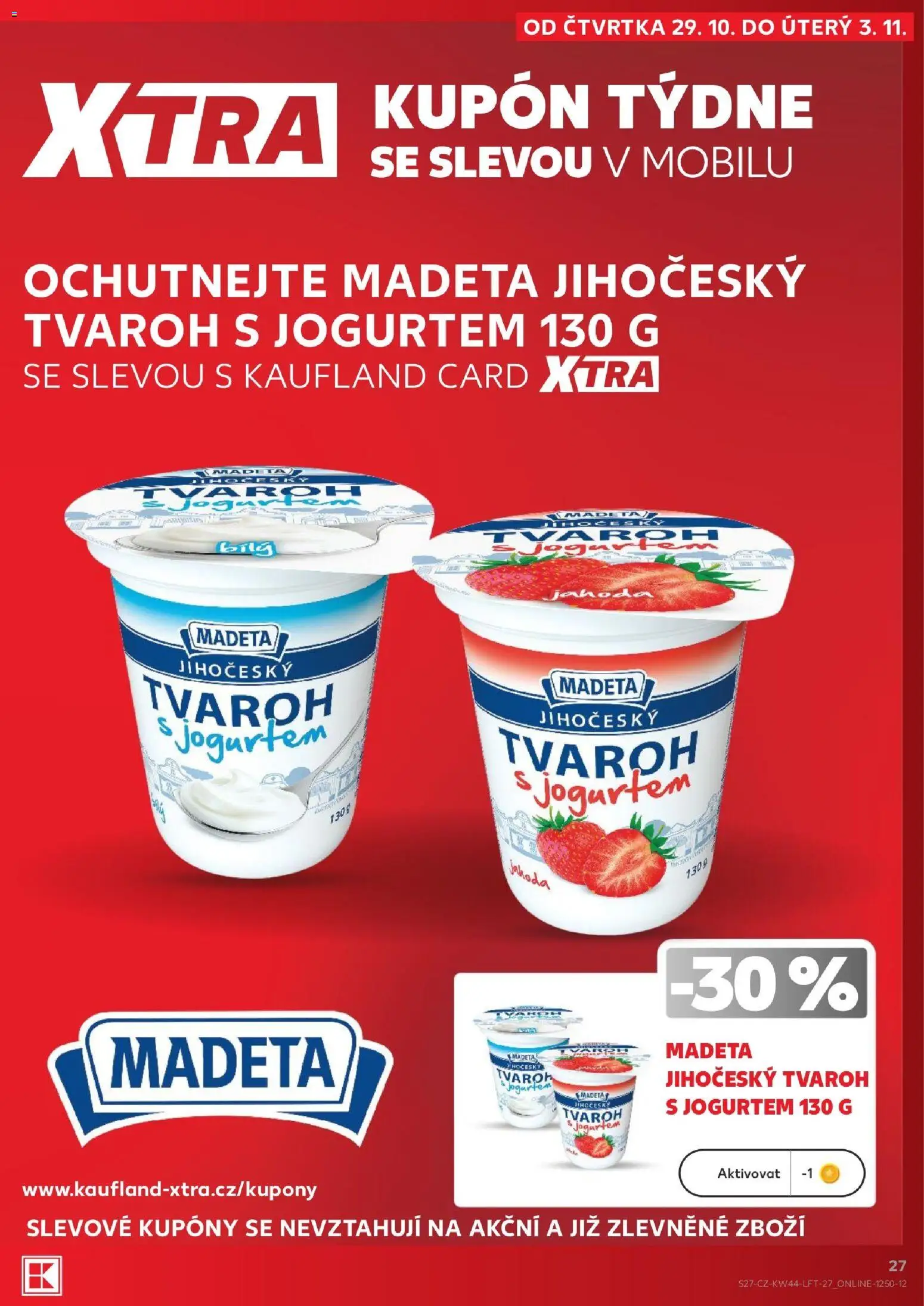 Kaufland leták - Plzeň od 29.10.2026 | Strana: 27 | Produkty: Tvaroh