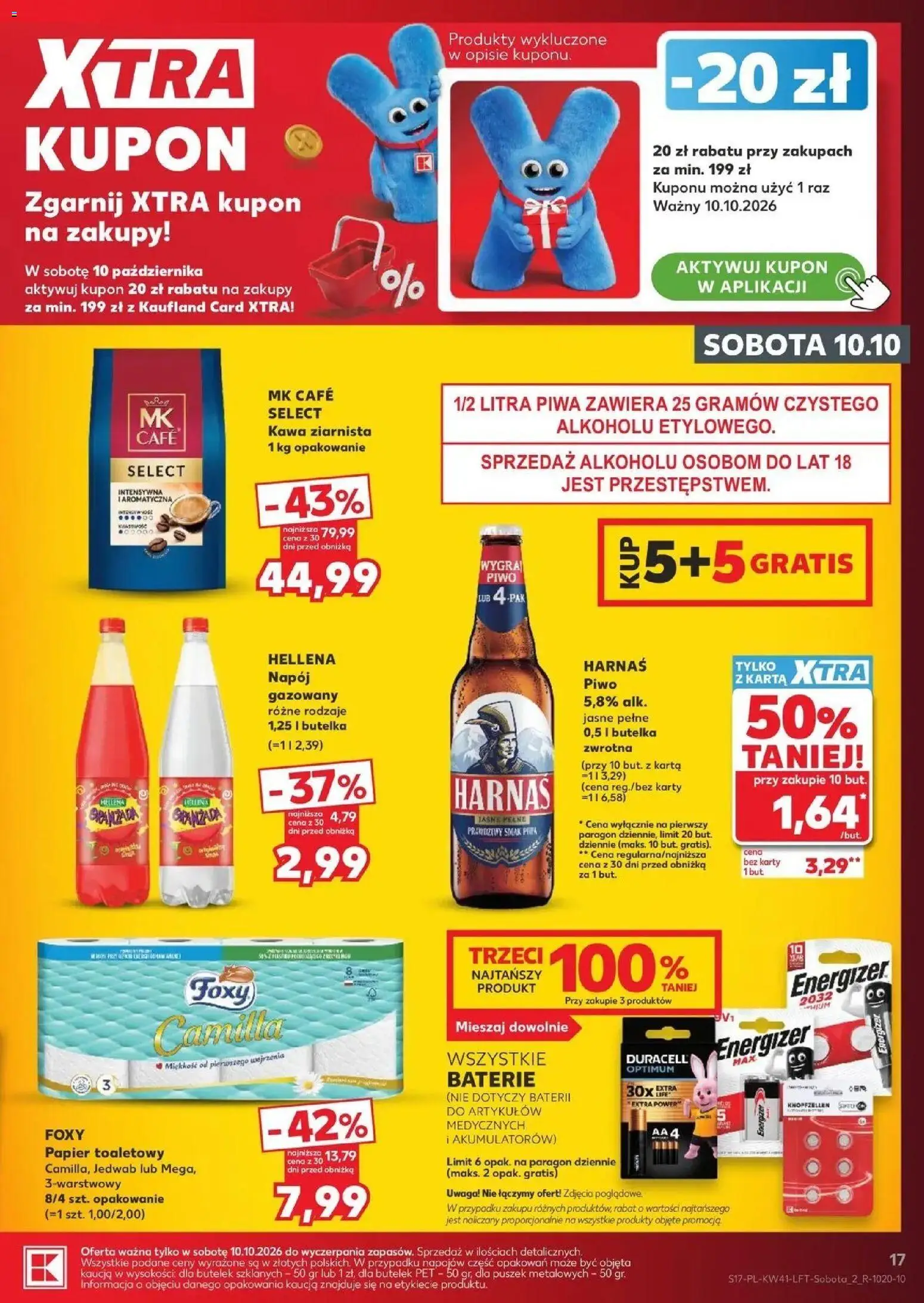Kaufland aktualna gazetka od 08.10.2026 - od jutra PDF | Strona: 17 | Produkty: Baterie, Harnaś, Kawa, Piwo