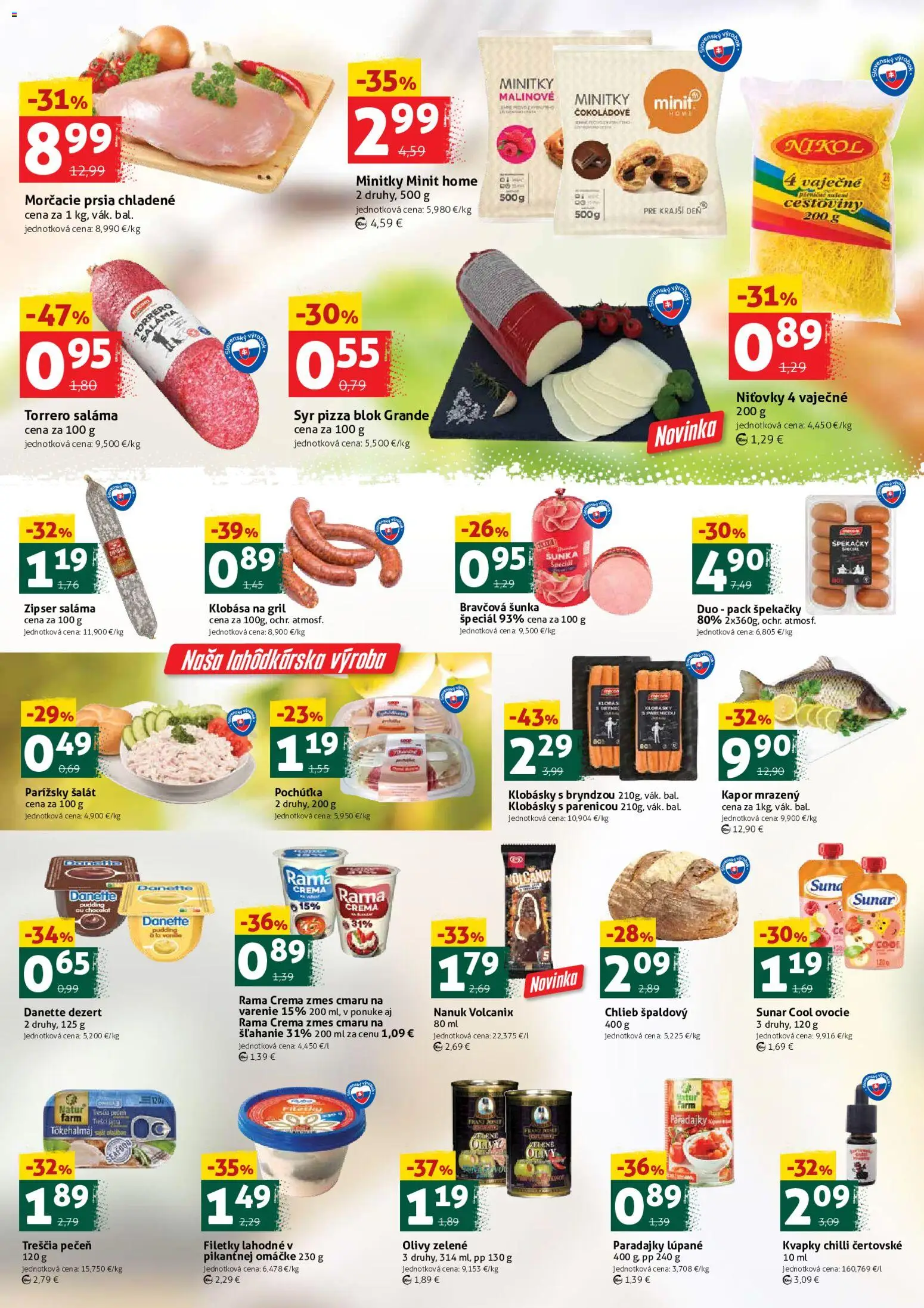 Nové COOP Jednota akcie – leták je platný od 19.06.2026 | Strana: 2 | Produkty: Gril, Syr, Klobása, Nanuk