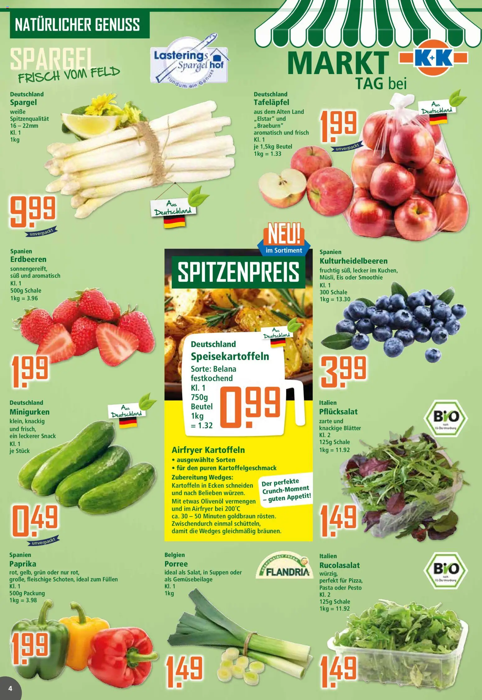 Klaas & Kock Prospekt 	 – gültig ab 04.05.2026 | Seite: 4 | Produkte: Spargel, Paprika, Pasta, Eis