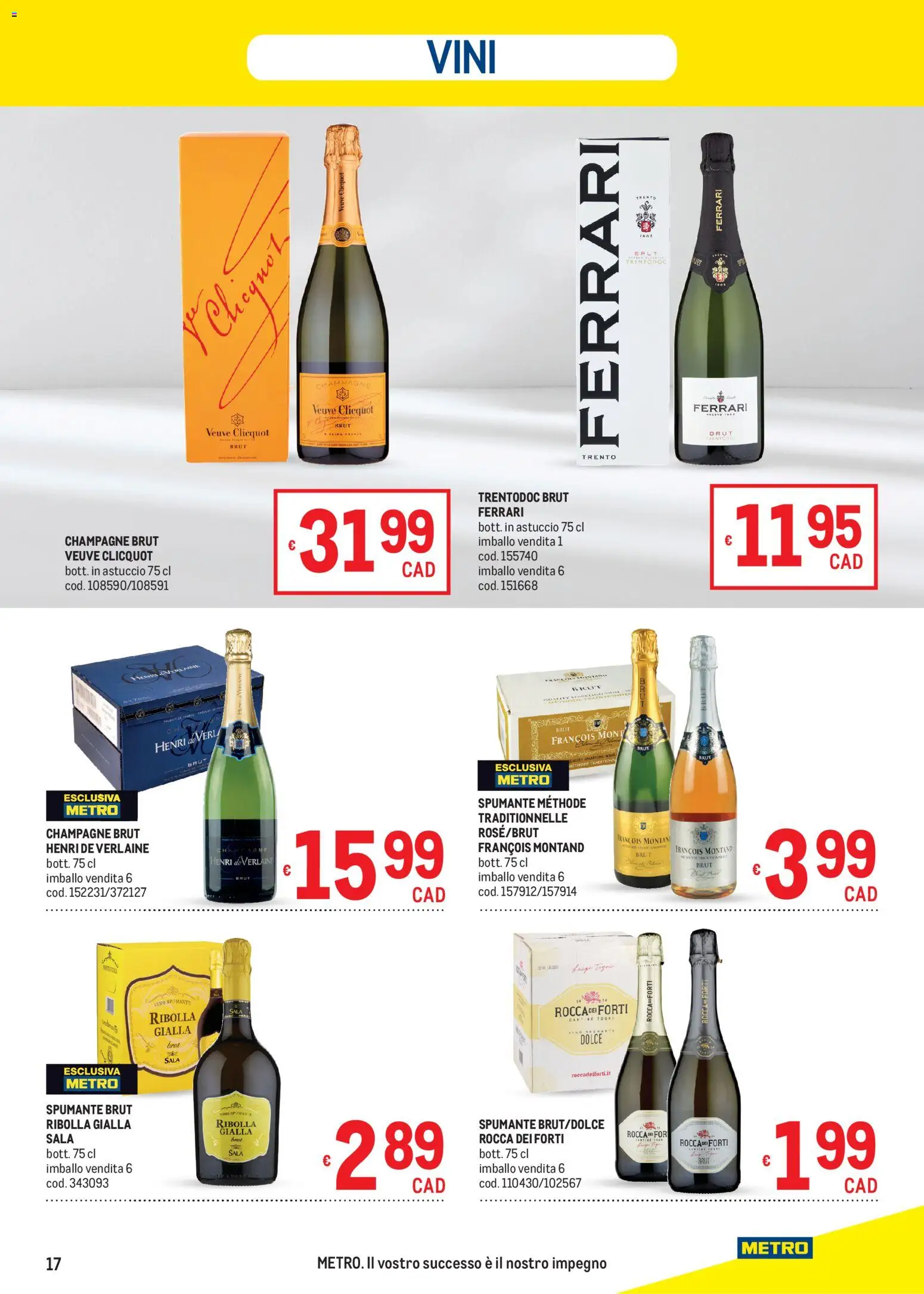 Volantino Metro del 28.05.2026 | Pagina: 17 | Prodotti: Vino, Spumante, Champagne, Astuccio