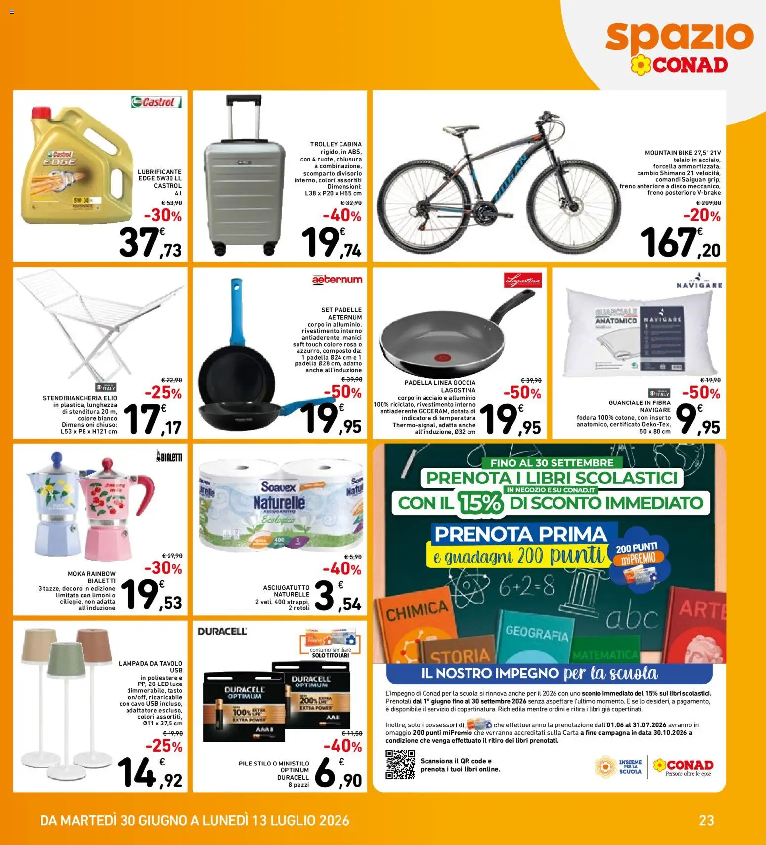 Volantino Spazio Conad del 30/06/2026 | Pagina: 23 | Prodotti: Cavo, Disco, Adattatore, Tavolo