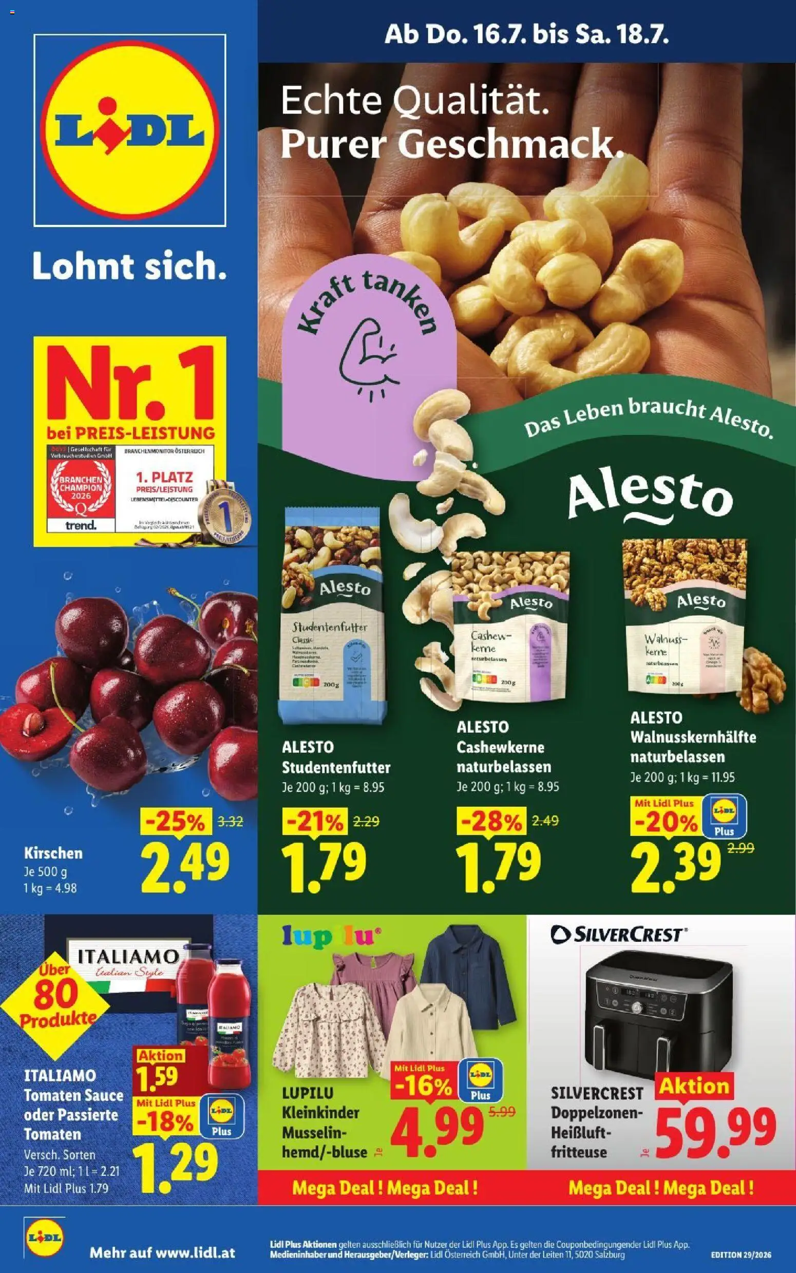 Lidl - Flugblatt gültig ab 16.07.2026 | Seite: 1 | Produkte: Tomaten