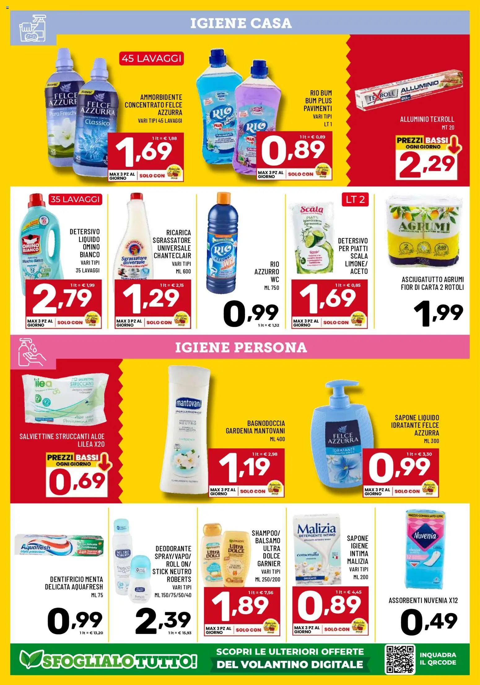 Volantino Il Centesimo del 16.06.2026 | Pagina: 12 | Prodotti: Balsamo, Deodorante, Dentifricio, Detergente intimo