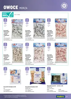 Pogląd oferty "Makro gazetka - Mrożonki" - ważna od 01.05.2026 | Strona: 39 | Produkty: Krewetki, Krewetki białe, Krewetki koktajlowe, Owoce