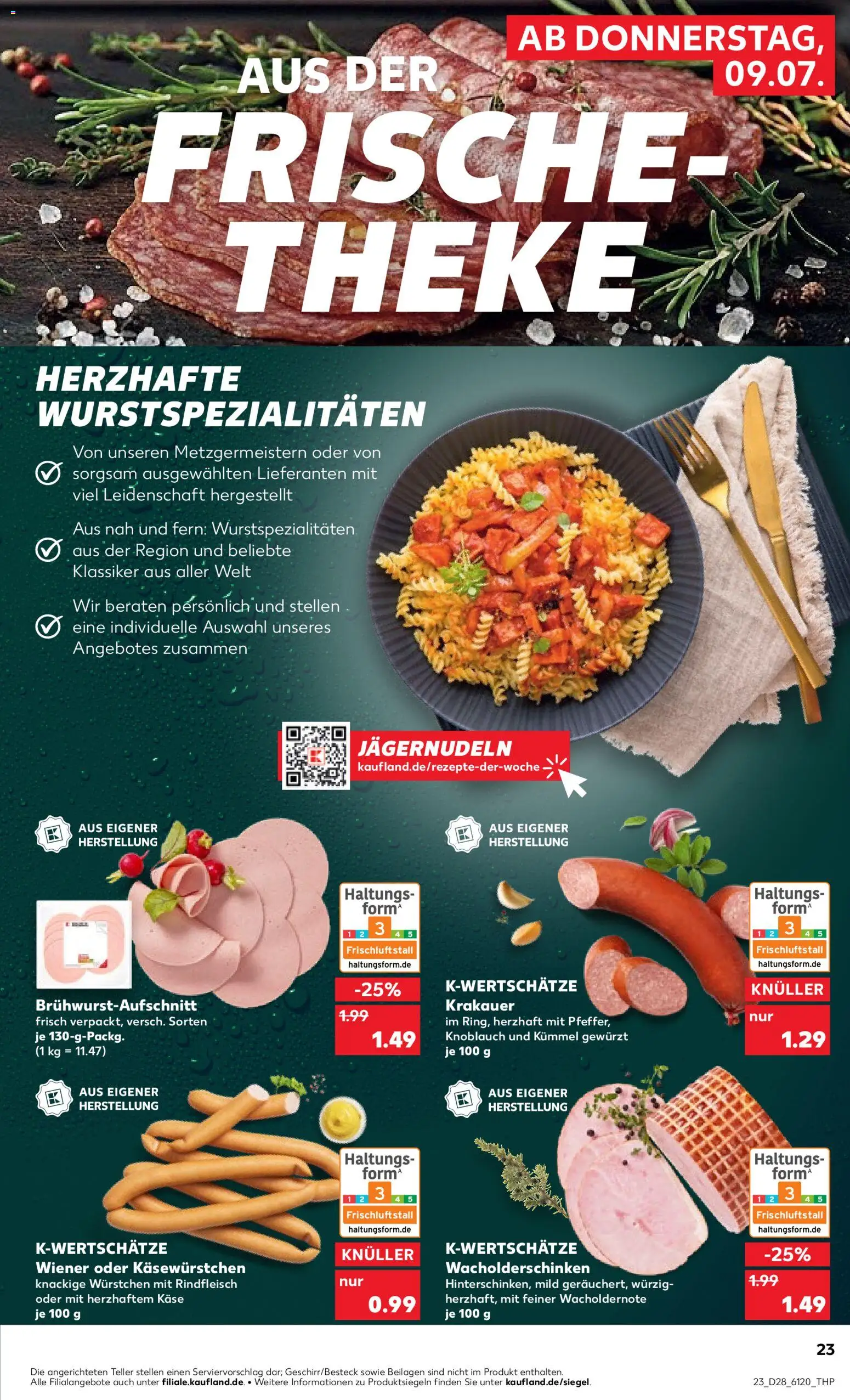 Kaufland Prospekt Bremen – gültig ab 09.07.2026 | Seite: 23 | Produkte: Käse, Theke, Knoblauch, Rindfleisch