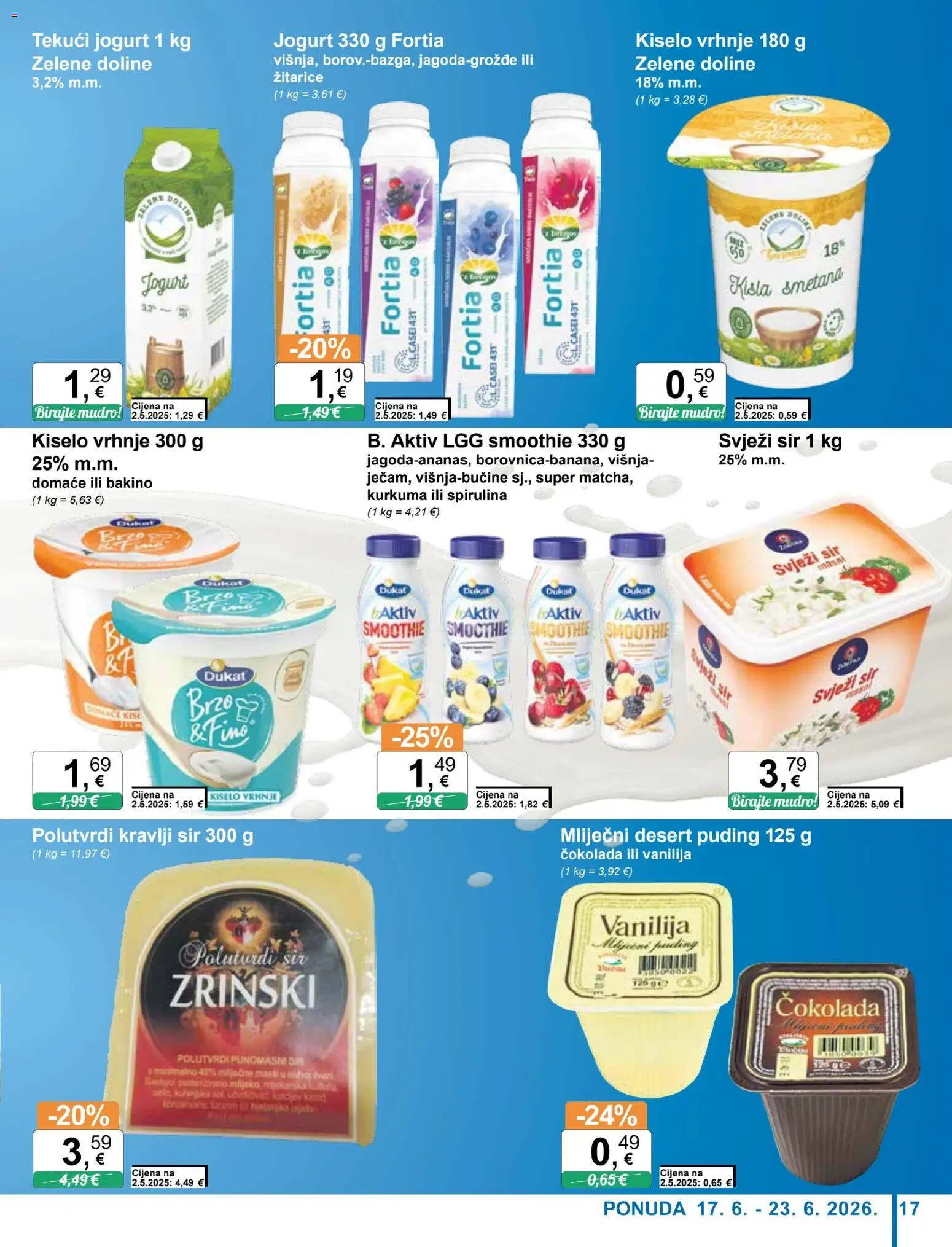 KTC katalog | vrijedi od 17.06.2026 | Stranica: 17 | Proizvodi: Sir, Žitarice, Smoothie, Kurkuma