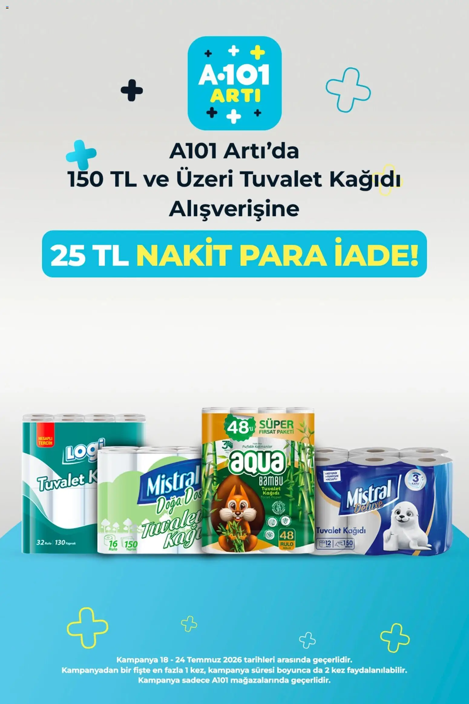 A101 - Arti - 18 Temmuz 2026 tarihinden itibaren geçerlidir | Sayfa: 3 | Ürünler: Tuvalet, Tuvalet kağıdı