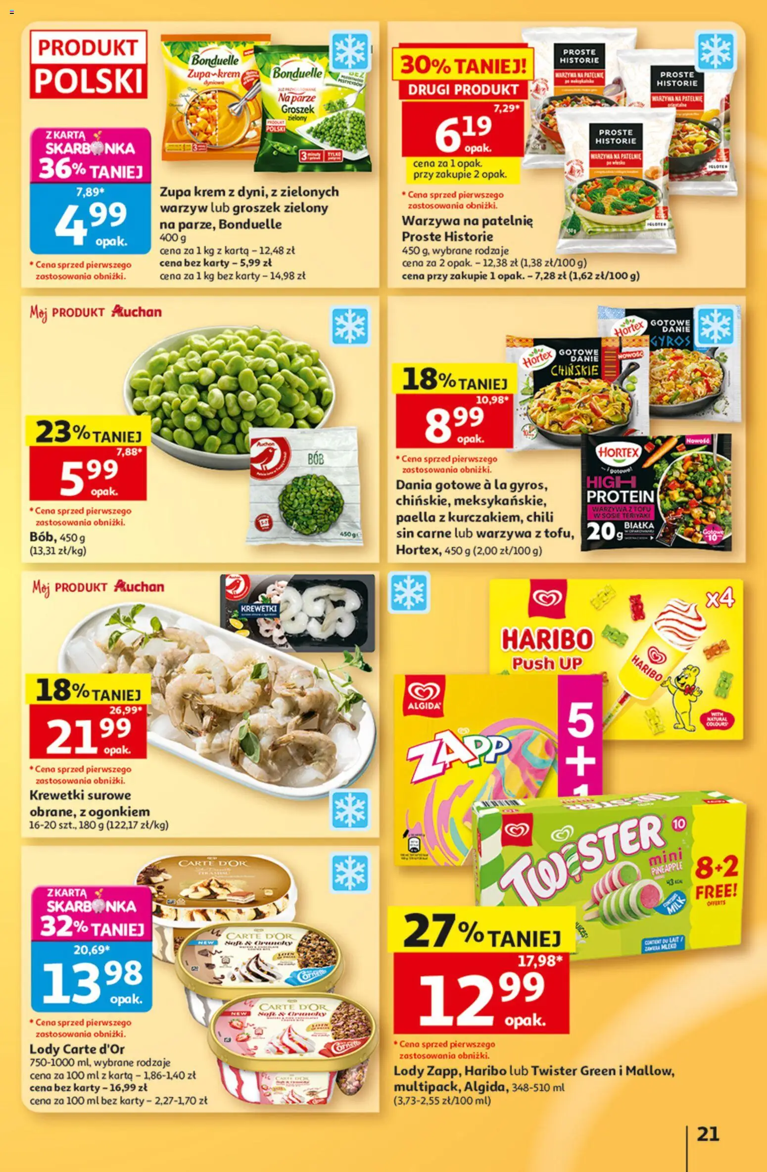 Auchan gazetka od 13.08.2026 | Strona: 21 | Produkty: Krewetki, Warzywa na patelnie, Patelnie, Zupa
