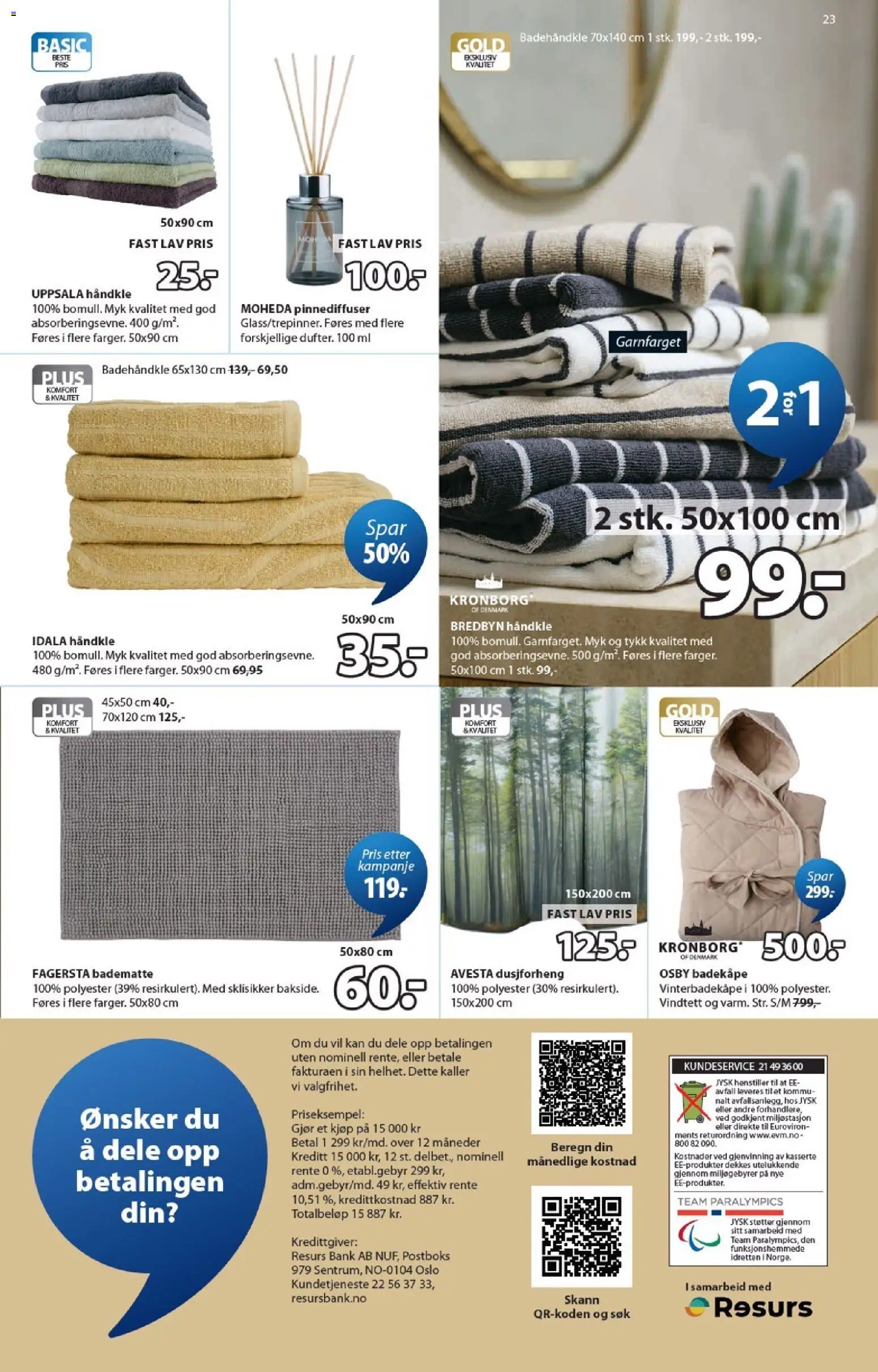 {H1} | Side: 23 | Produkter: Badekåpe, 1, Badematte, Dusjforheng