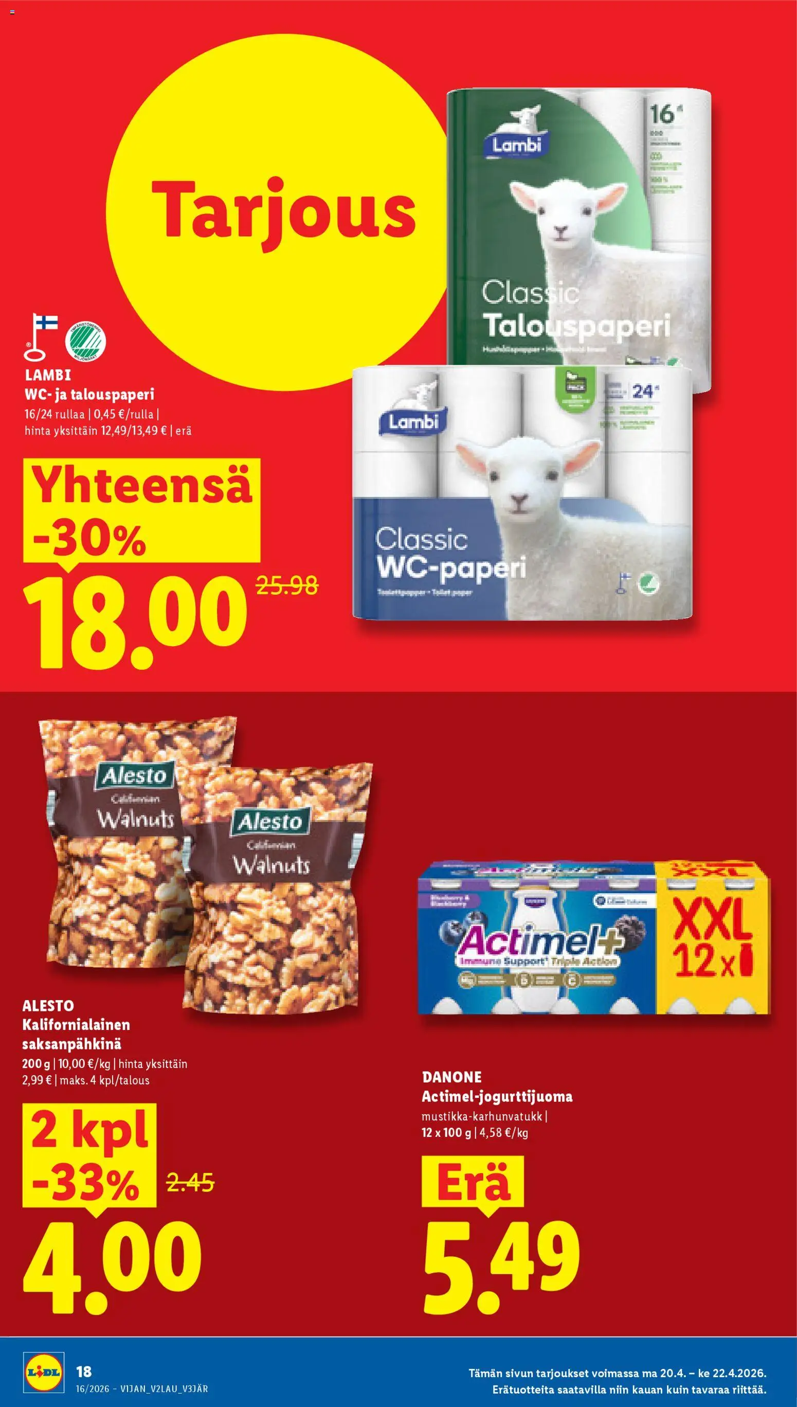Lidl tarjoukset - Tampere – voimassa 16.04.2026 alkaen | Sivu: 24 | Tuotteet: WC
