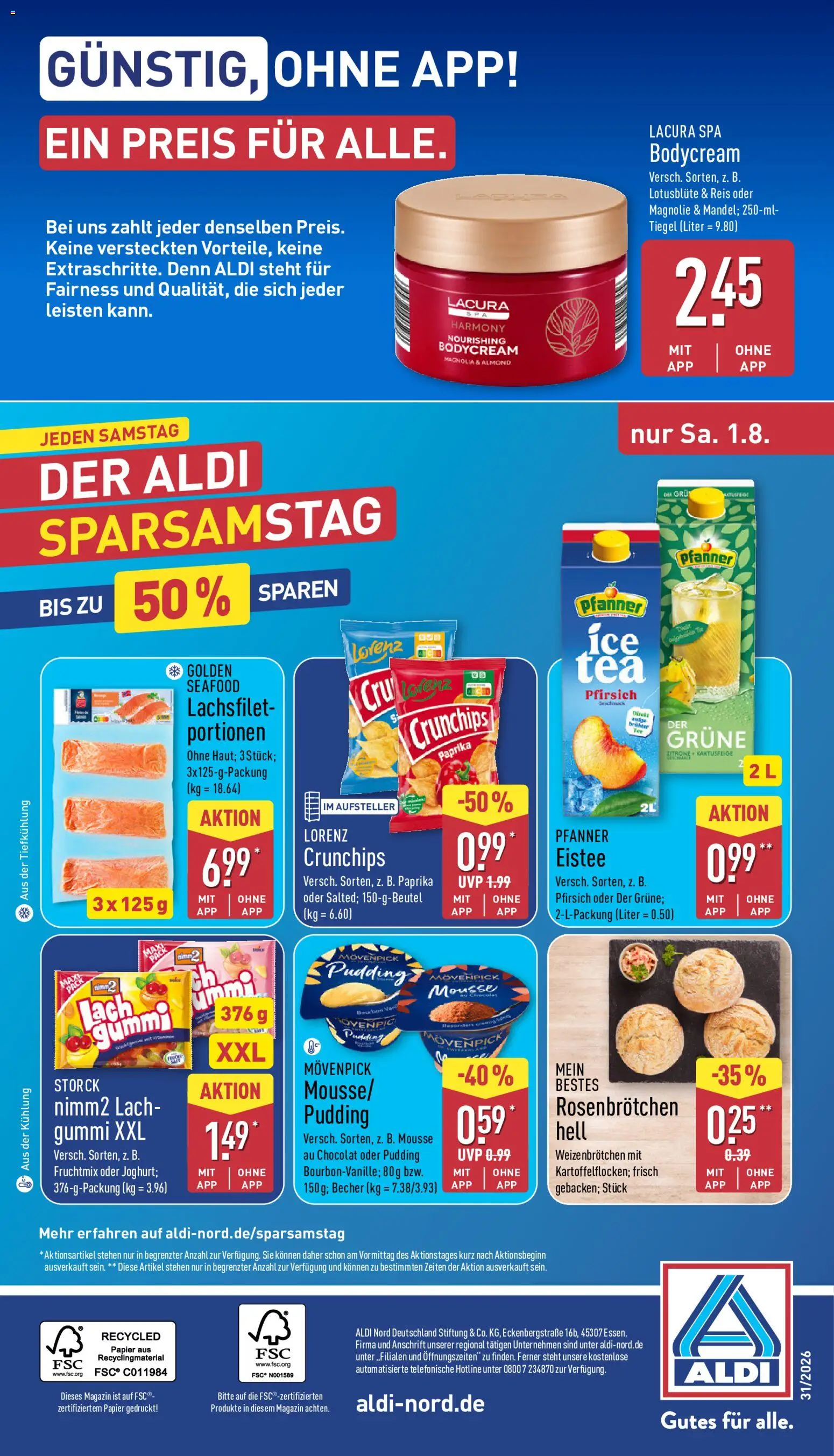 Aldi Prospekt – gültig ab 27.07.2026 | Seite: 38 | Produkte: Pfanner eistee, Paprika, Lorenz crunchips, Chips