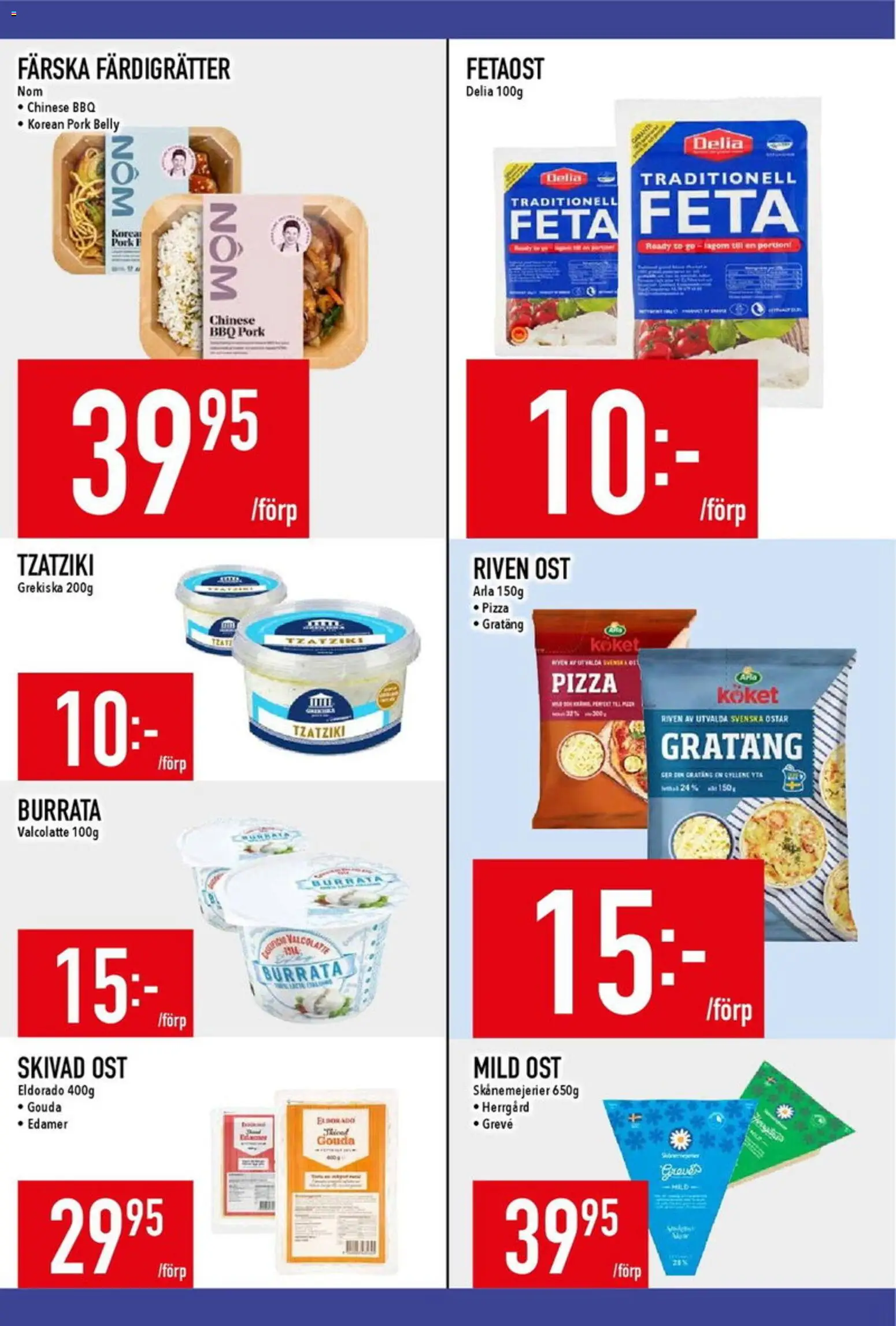 Matdax reklamblad aktuell från 19/10/2026 | Sida: 9 | Produkter: Fetaost, Riven ost, Pizza, Gouda