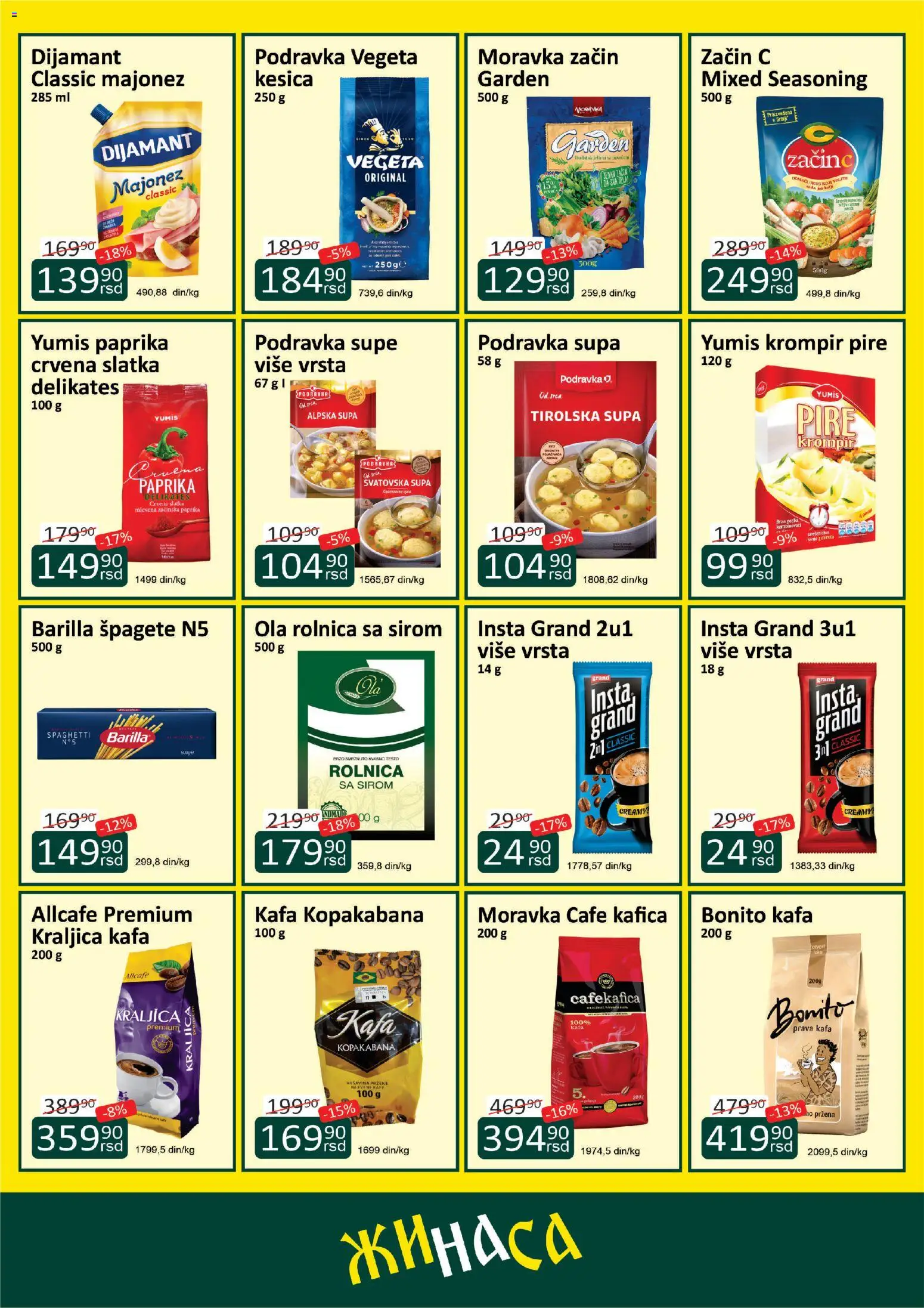 ŽINASA katalog - važi od 01.09.2026 | Strana: 4 | Proizvode: Barilla, Paprika, Supe, Kafa