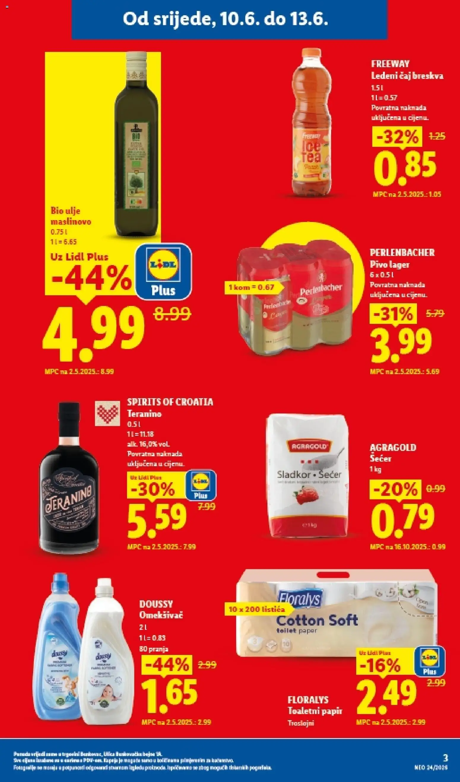 Lidl katalog | vrijedi od 10.06.2026 | Stranica: 3 | Proizvodi: Maslinovo ulje, Pivo, Čaj, Teranino