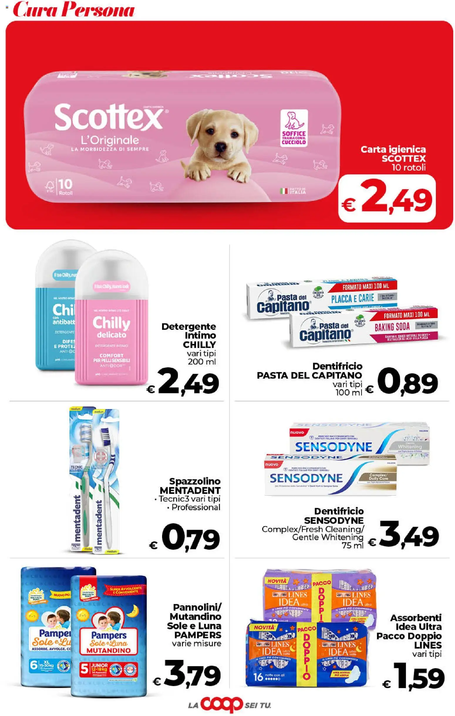 Volantino COOP del 30/06/2026 | Pagina: 39 | Prodotti: Dentifricio, Spazzolino, Detergente intimo, Tè