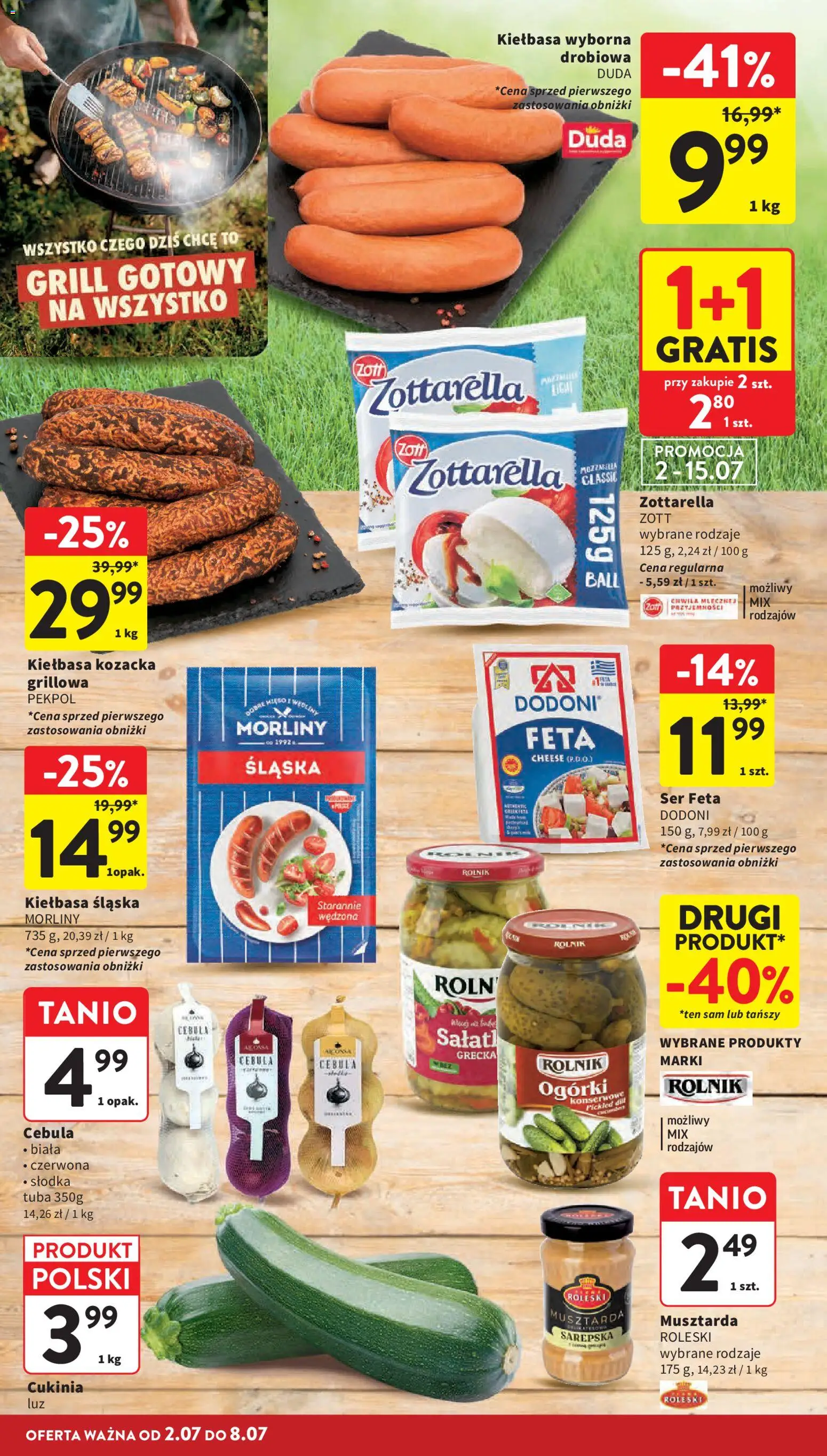 Intermarche gazetka od 02.07.2026 | Strona: 8 | Produkty: Kiełbasa śląska, Musztarda, Ser, Mozzarella