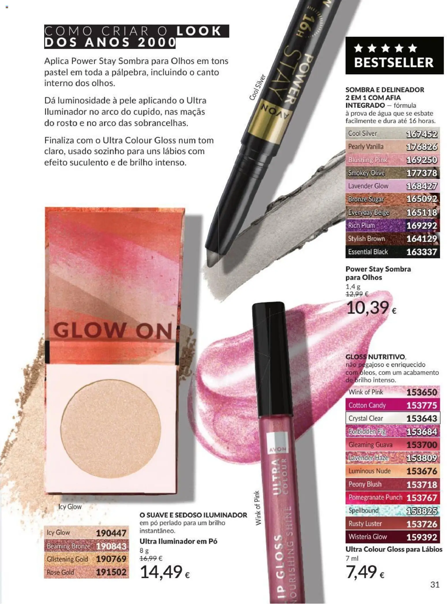 Catálogo Avon Campanha 9 │ válido de 01/09/2026 | Página: 31 | Produtos: Gloss, Agua, Iluminador, Blush
