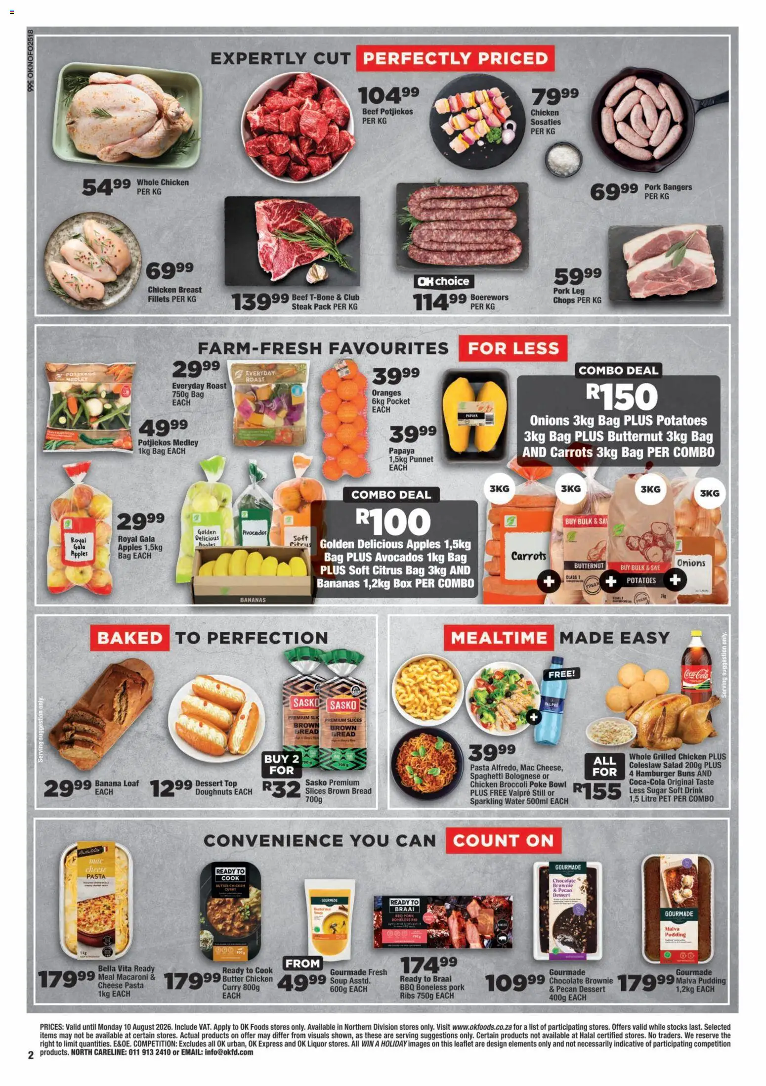 New OK Foods catalogue – valid from 24/07/2026 | Page: 2 | Products: Box, Pork, Oranges, Water