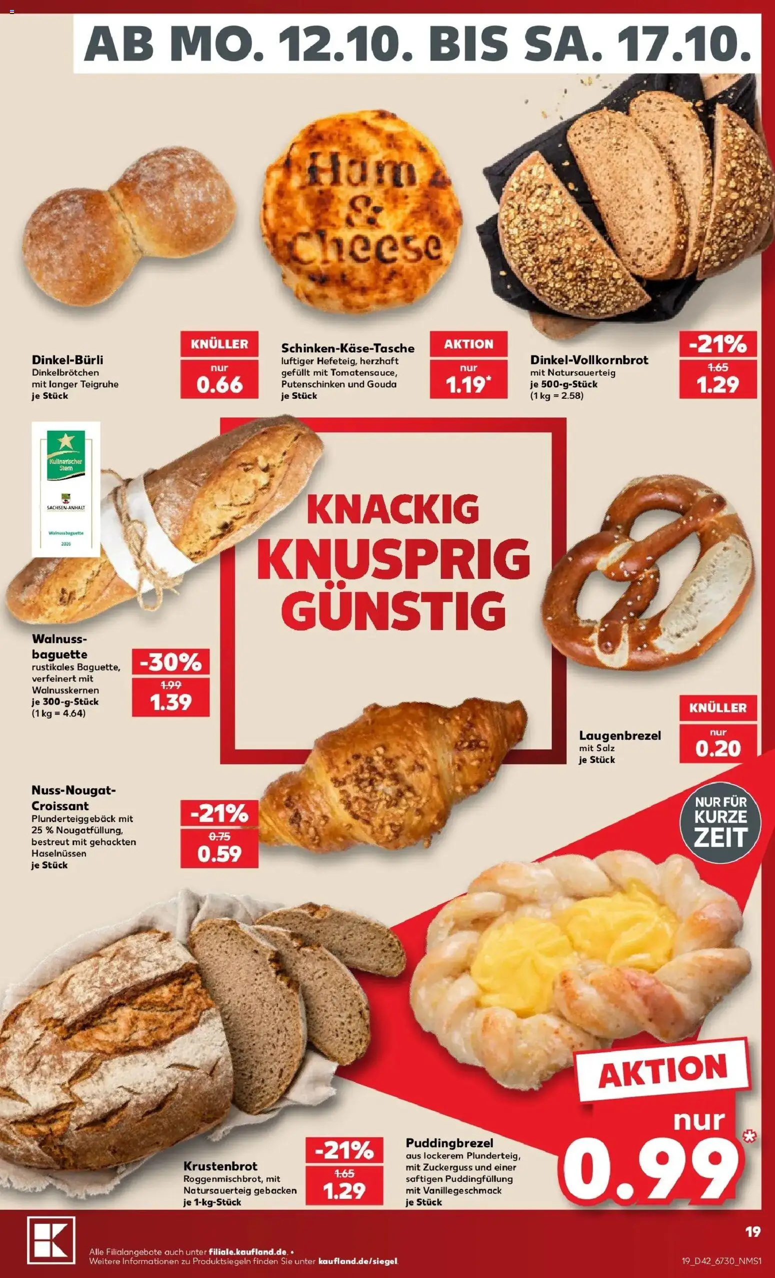 Prospekt Kaufland ab 12.10.2026 » Angebote Online zum Blättern | Seite: 23 | Produkte: Gouda, Baguette, Croissant, Salz