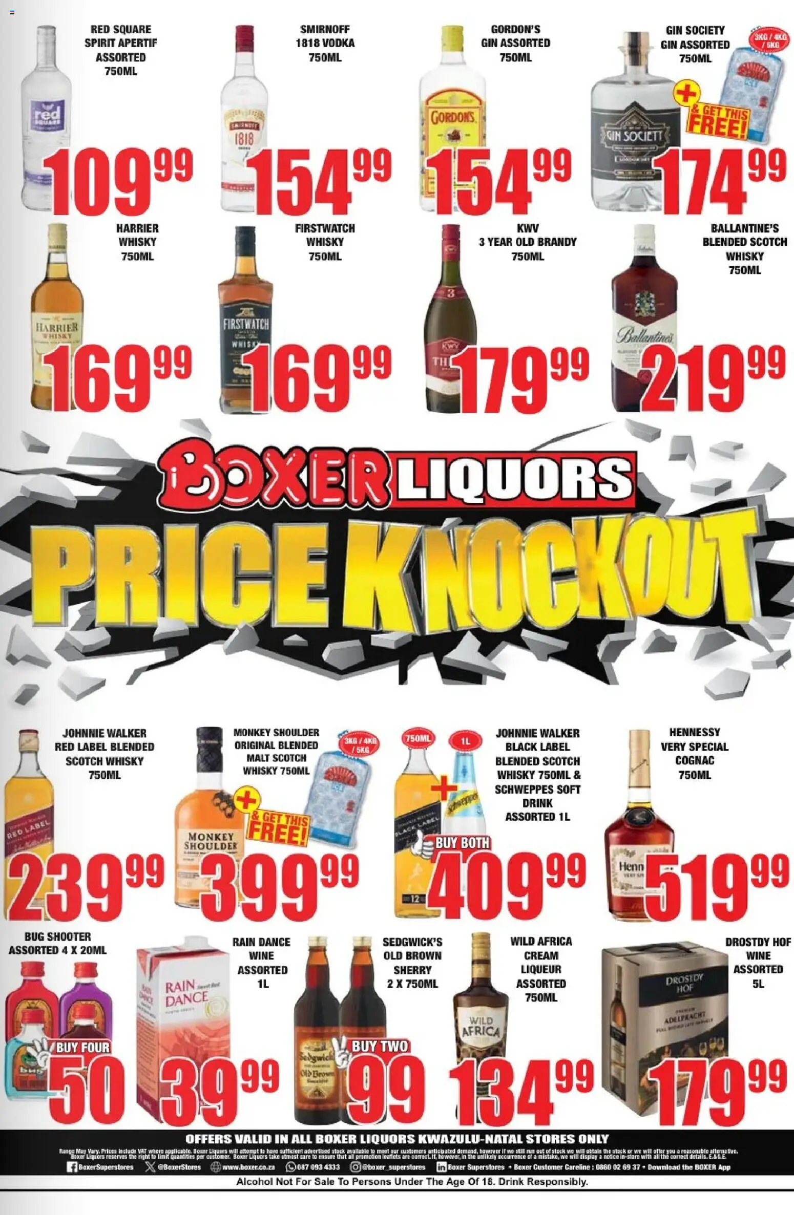 New Boxer catalogue – valid from 08.06.2026 | Page: 3 | Products: Brandy, Vodka, Stock, Ensalada de quino