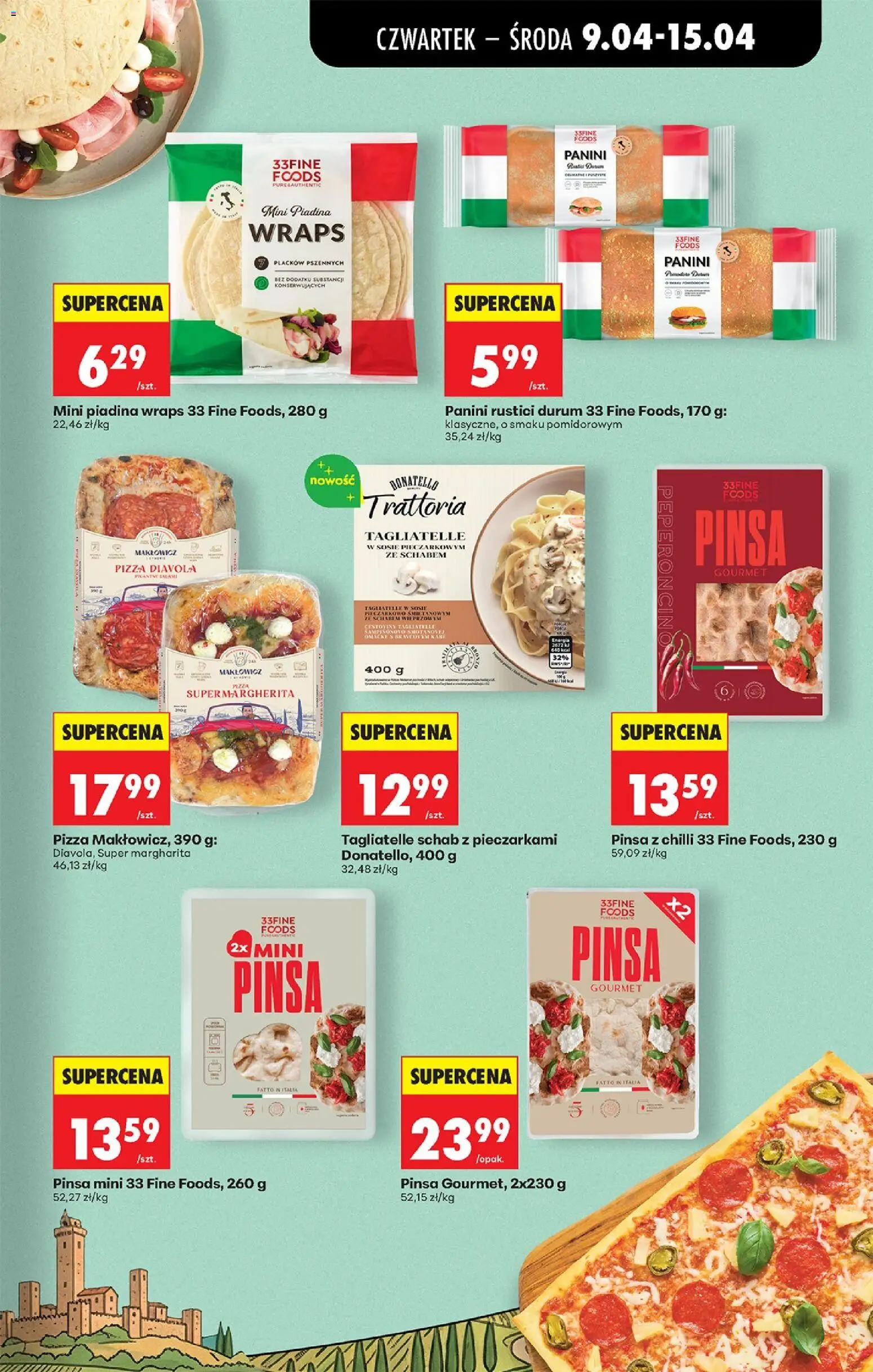 Biedronka gazetka od czwartku od 09.04.2026 | Strona: 51 | Produkty: Panini, Pizza, Pinsa, Tagliatelle