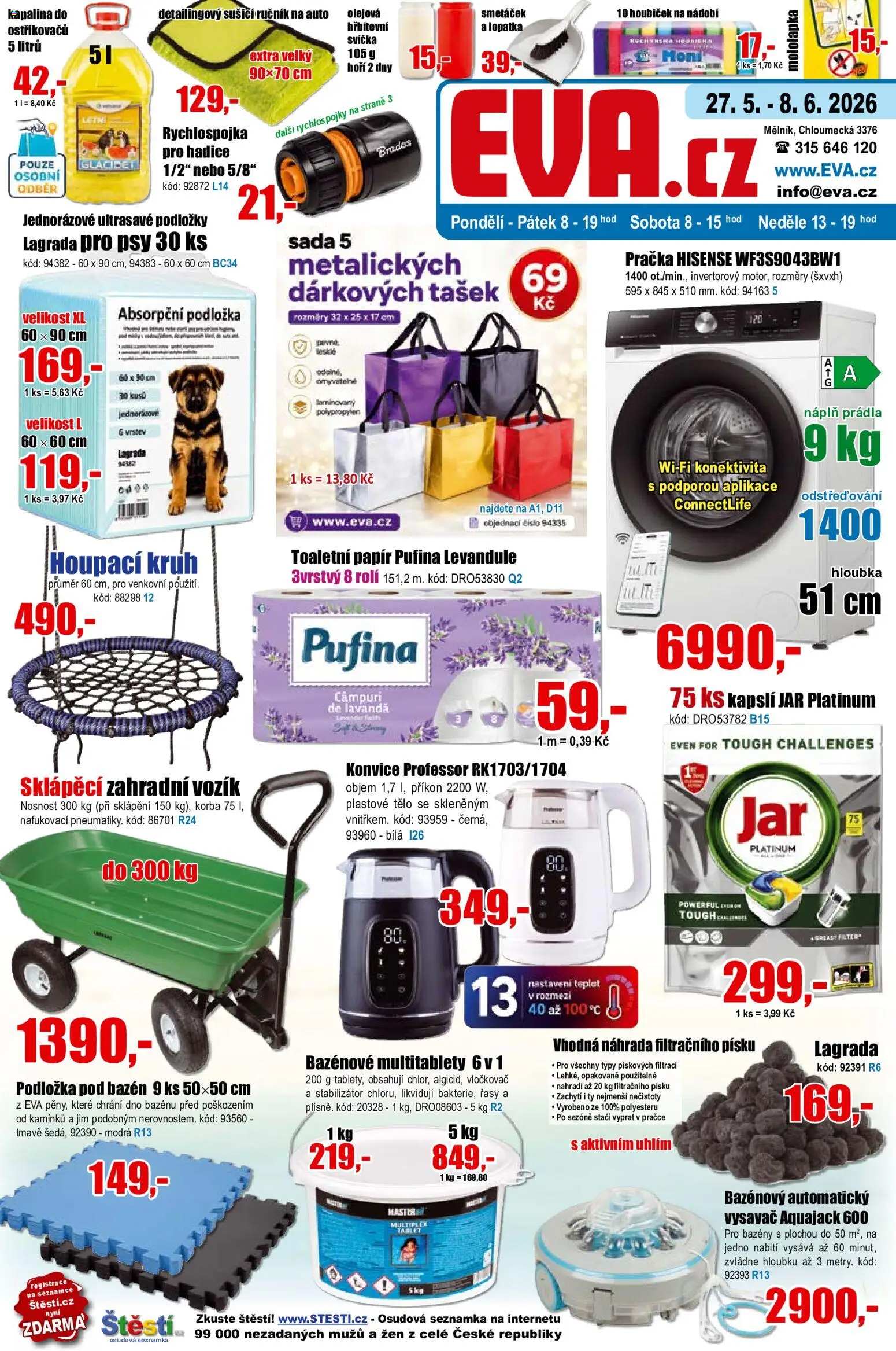 Eva supermarket leták od 27.05.2026 | Strana: 1 | Produkty: Svíčka, Lopatka, Jar platinum, Smetáček
