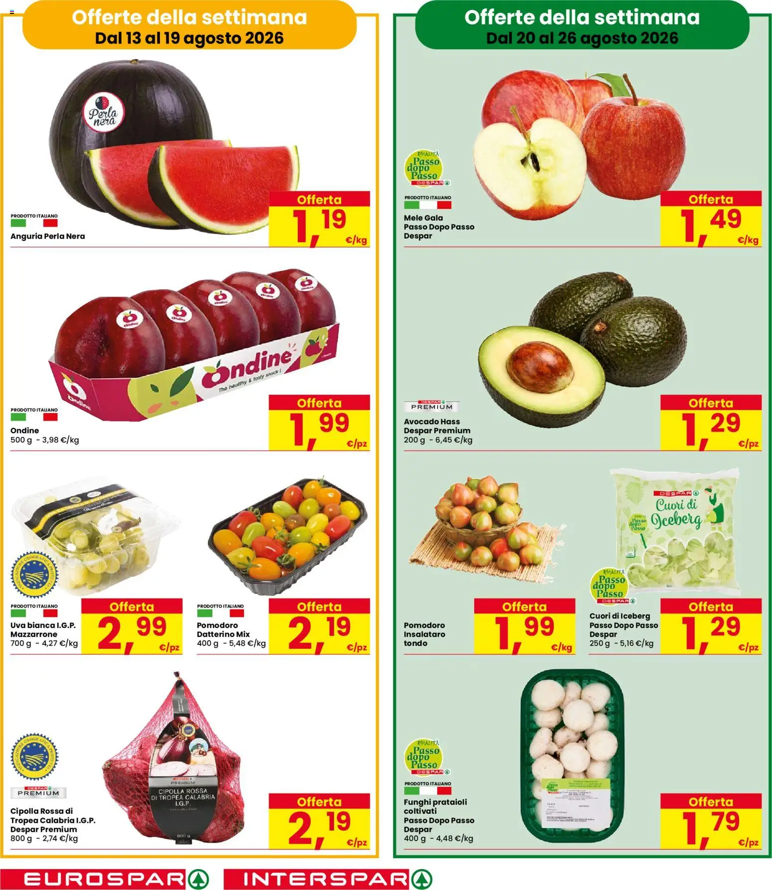 Volantino Interspar del 13/08/2026 | Pagina: 2 | Prodotti: Avocado, Pomodoro, Cipolla, Cipolla rossa