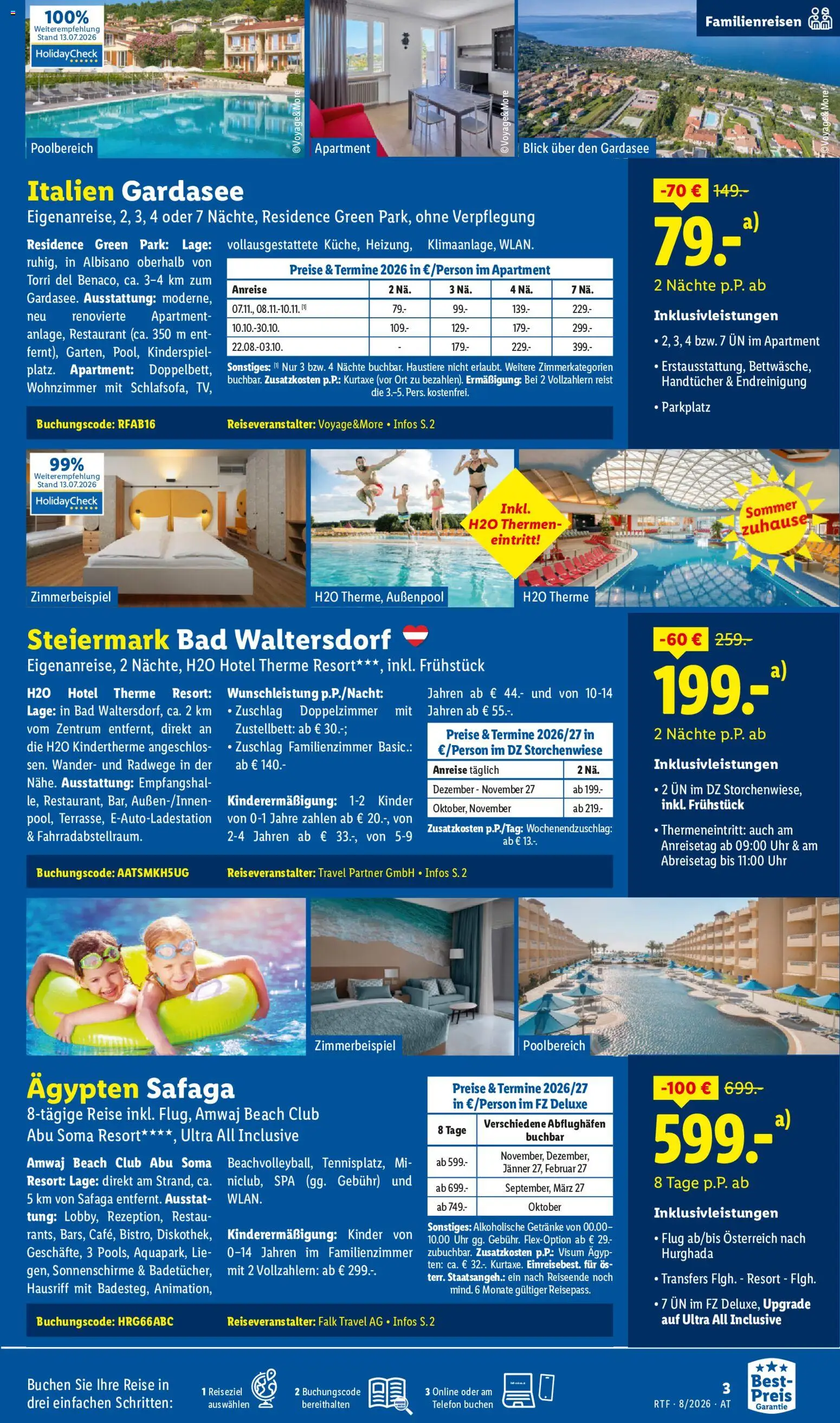 Lidl August/September Reise - Highlights gültig ab 12.08.2026 | Seite: 3 | Produkte: Getränke, Telefon, Uhr, Bad