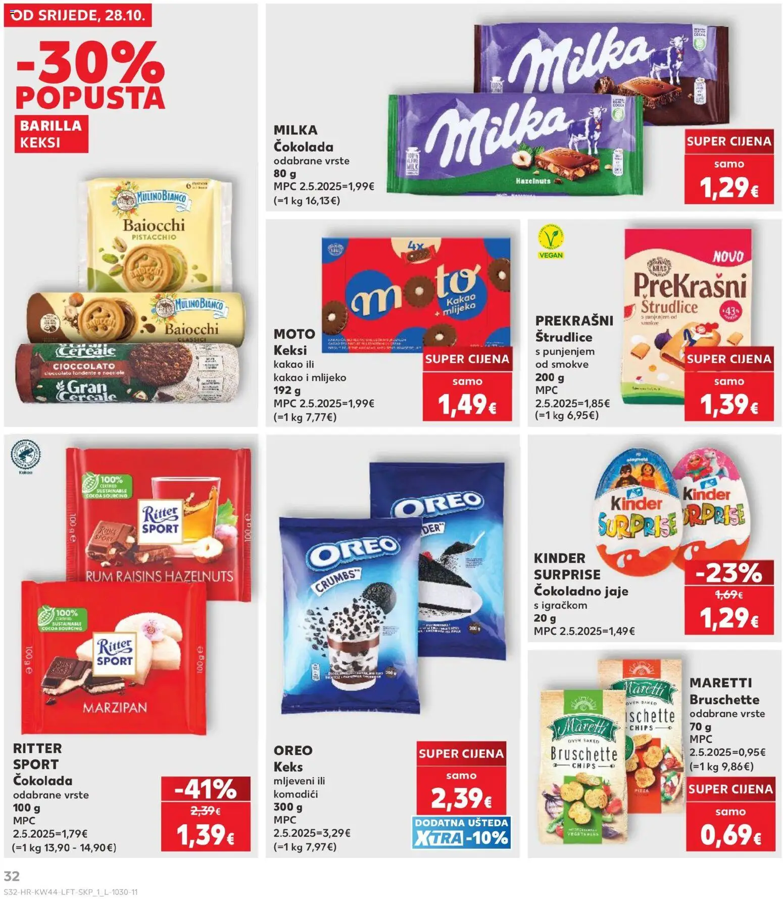 Kaufland katalog | vrijedi od 28.10.2026 | Stranica: 32 | Proizvodi: Chips, Mlijeko, Čokolada, Keks