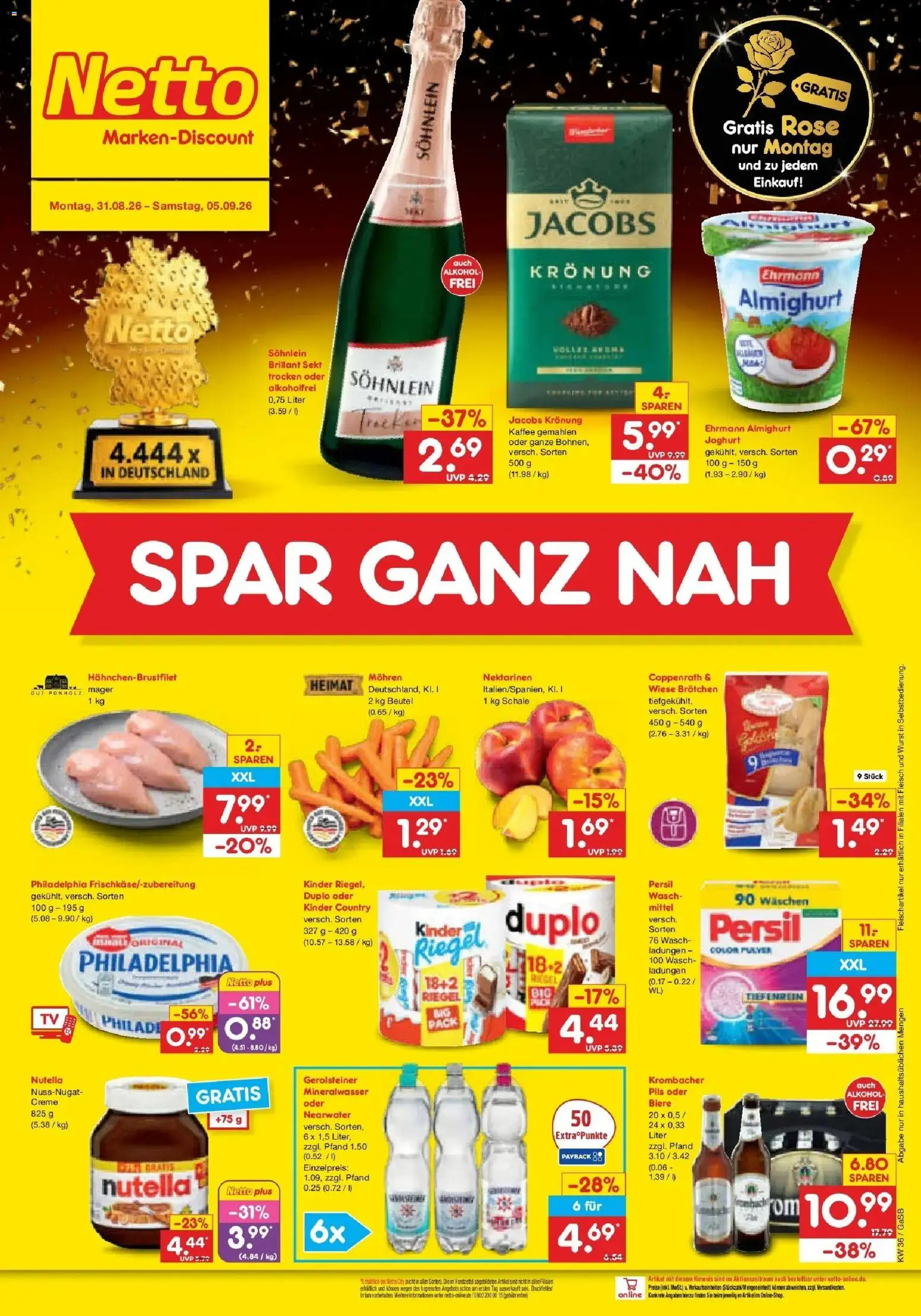 Netto Marken-Discount Prospekt Bremen-Lesum (ab 31.08.2026) » Angebote | Seite: 2 | Produkte: Kaffee, Pils, Nutella, Alkohol