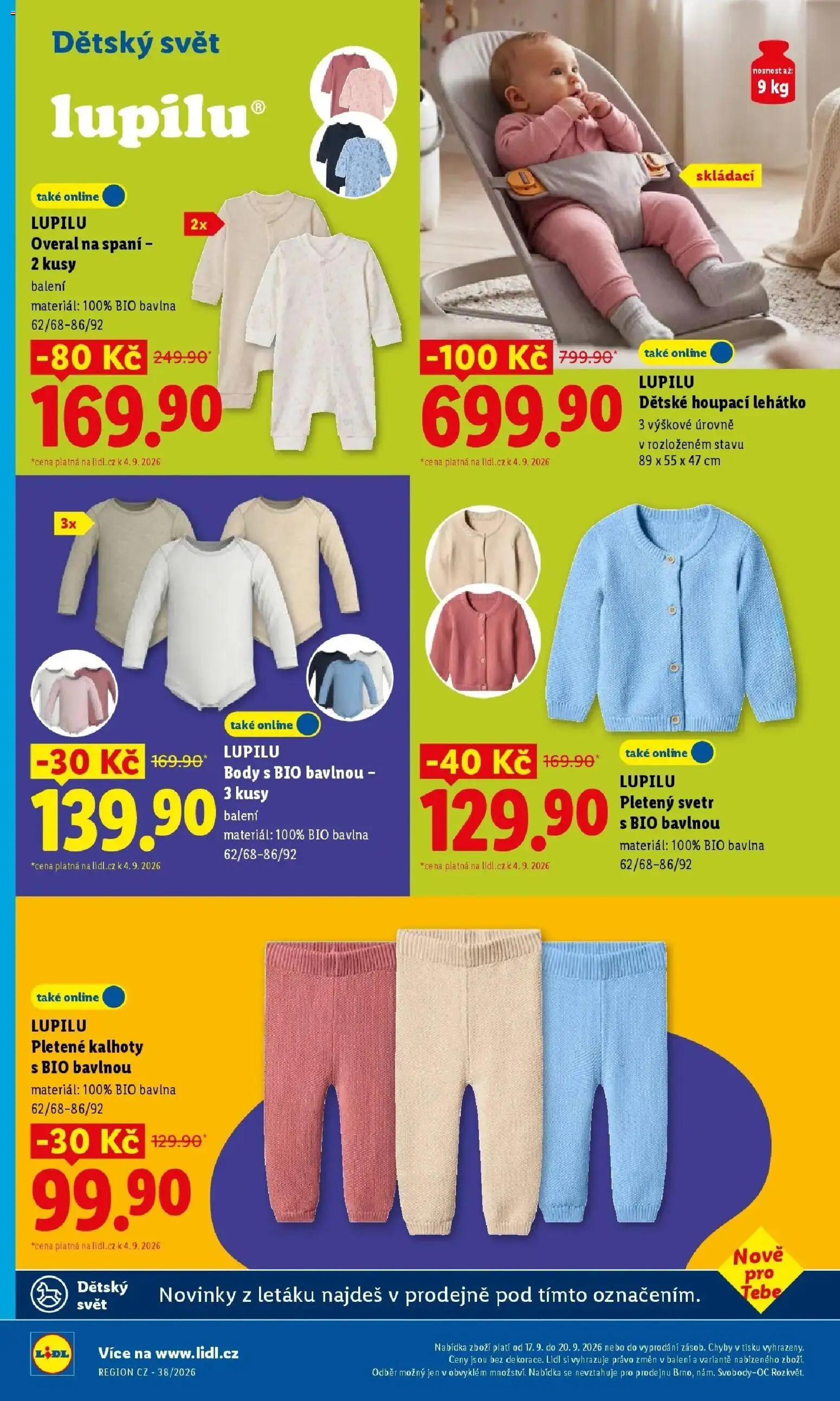 Lidl leták od 14.09.2026 - Nový akční leták | Strana: 26 | Produkty: Svetr, Kalhoty, Overal na spaní, Body