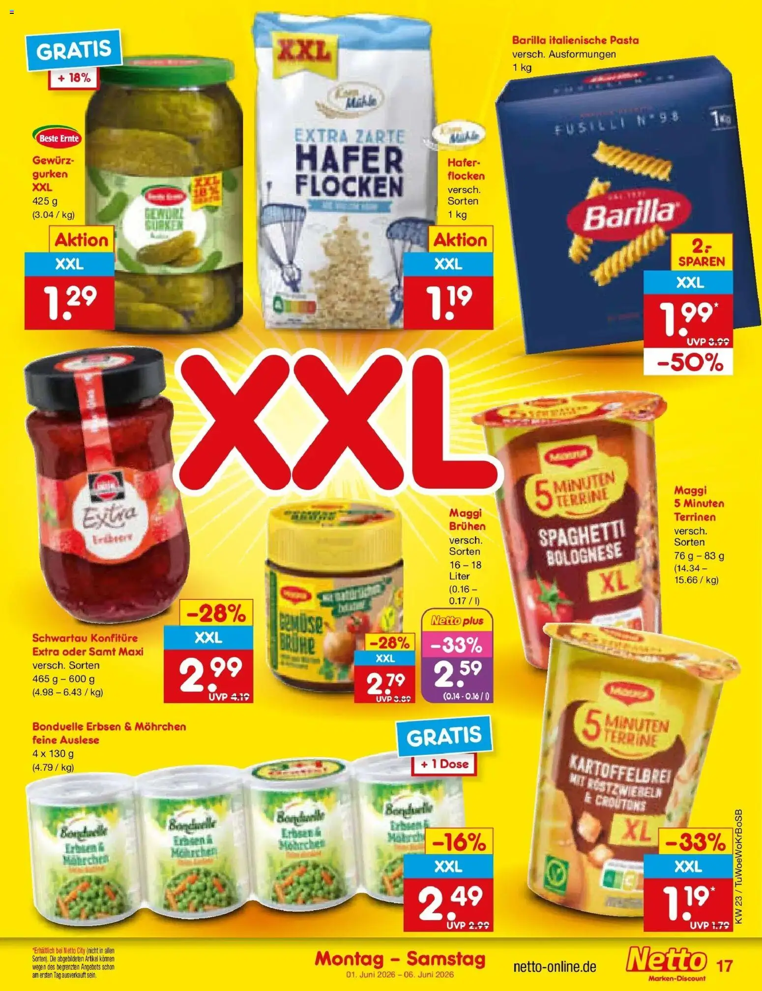 Netto Marken-Discount Prospekt Lahr-Langenwinkel – gültig ab 01.06.2026 | Seite: 19 | Produkte: Maggi, Barilla, Pasta, Gurken