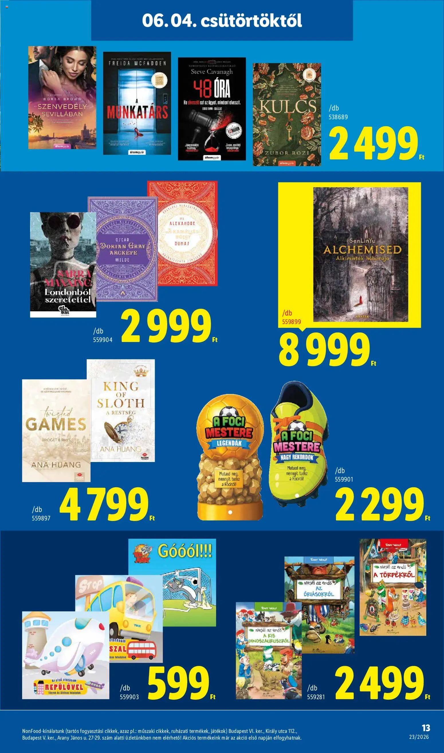 Lidl akciós ujság - amely érvényes a következő dátumtól: 04.06.2026 | Oldal: 13 | Termékek: Játékok, Óra
