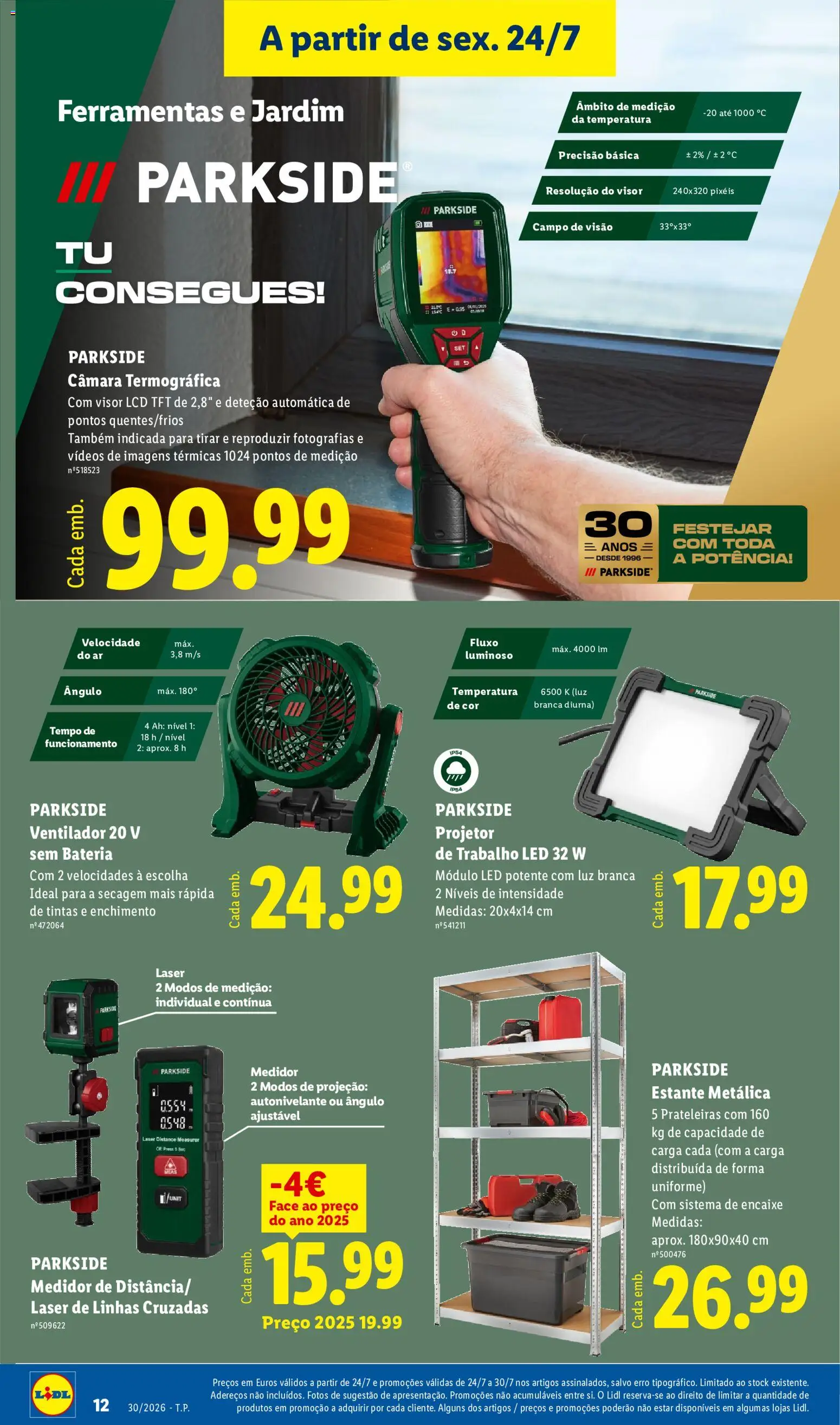 Lidl Novidades │ válido de 20/07/2026 | Página: 12 | Produtos: Ventilador, Ferramentas, Projetor, Bateria