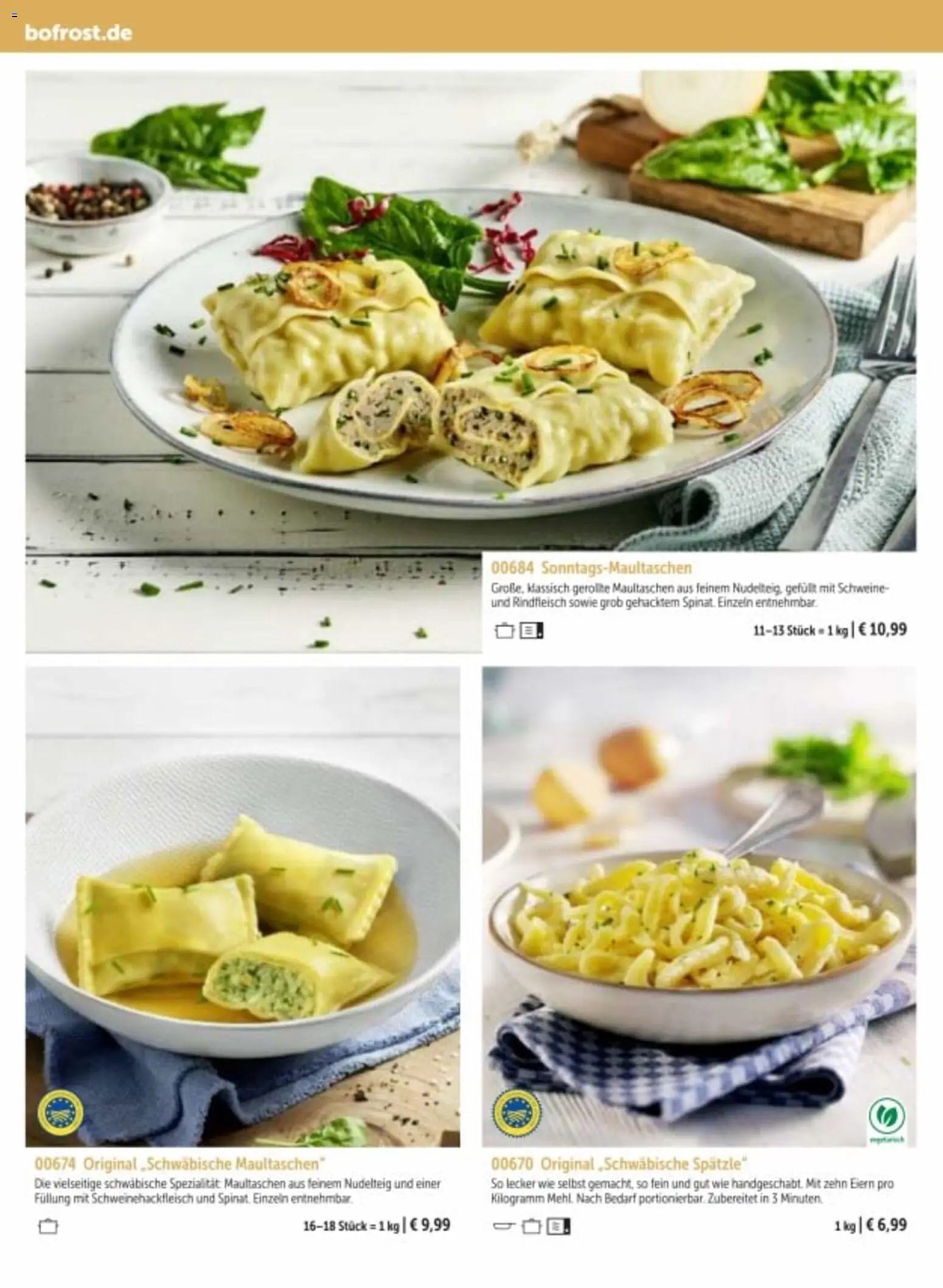 Bofrost Katalog – gültig ab 06.03.2026 | Seite: 50 | Produkte: Maultaschen, Rindfleisch
