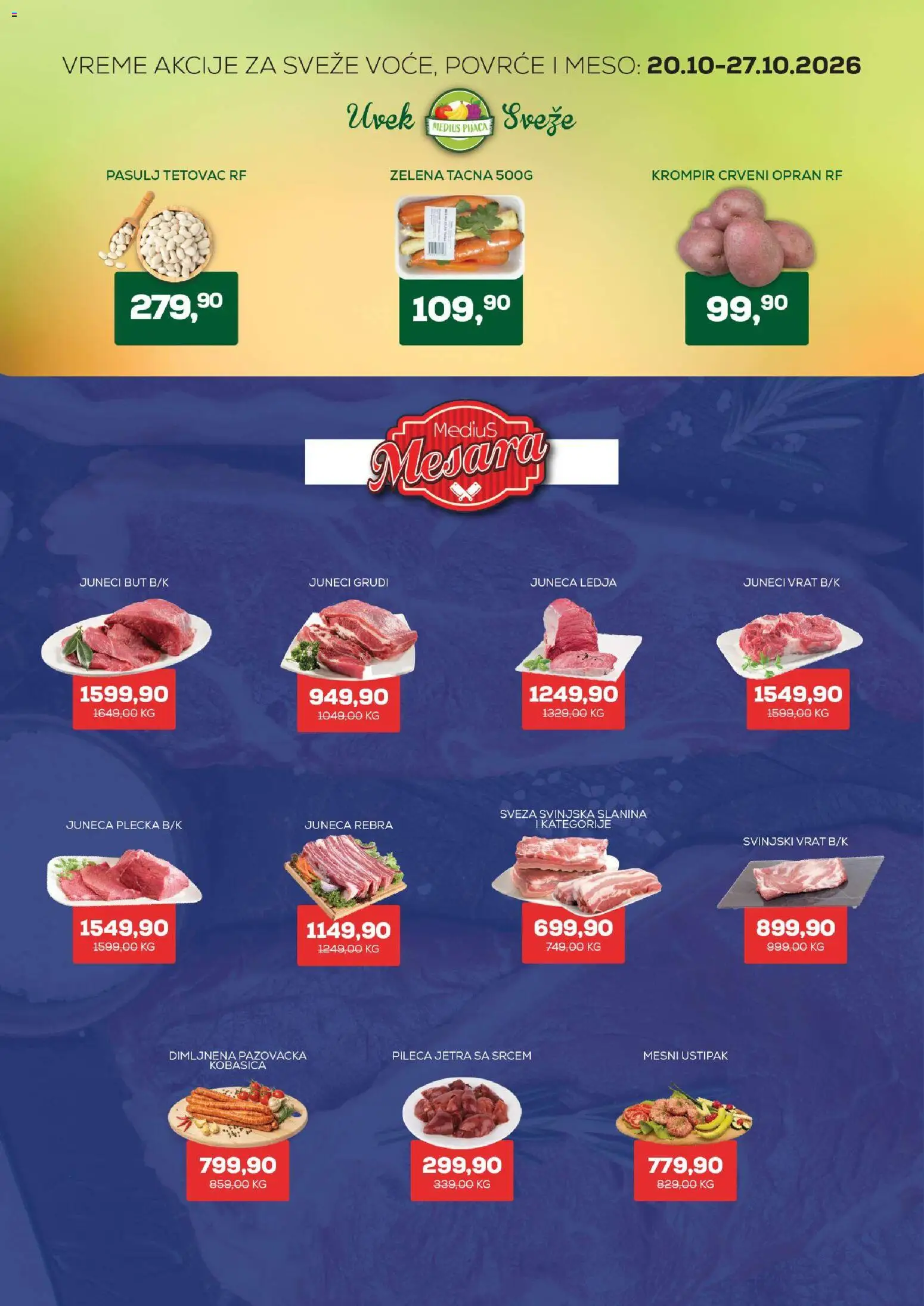 Medius katalog - važi od 20.10.2026 | Strana: 2 | Proizvode: Juneća rebra, Pasulj, Svinjski vrat, Vrat
