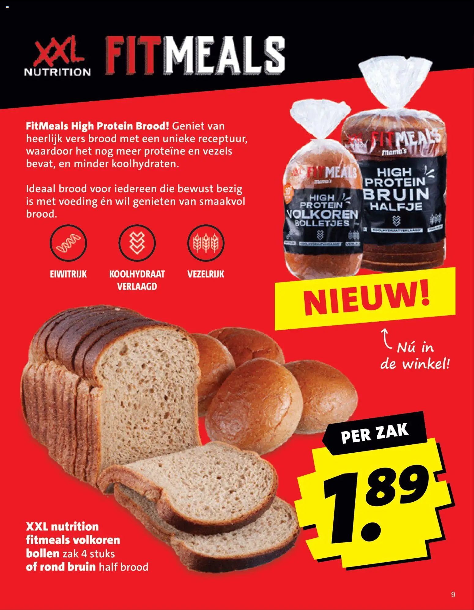 {H1} | Pagina: 9 | Producten: Proteïne, Brood, Zak, Bolletjes