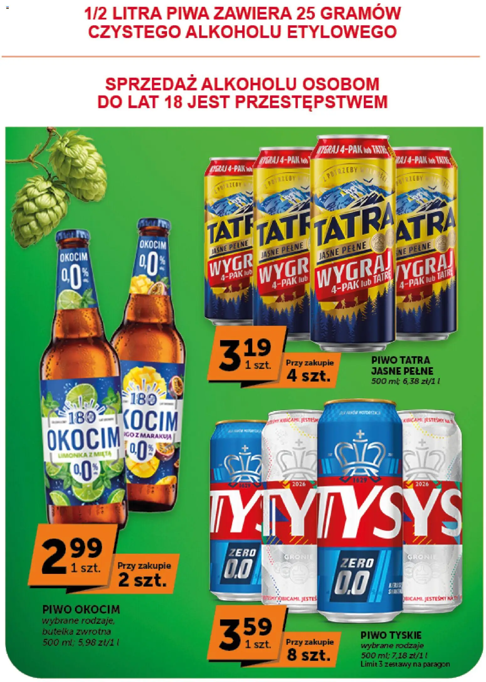 Groszek gazetka - Minimarket od 23.07.2026 | Strona: 9 | Produkty: Limonka, Mięta, Tyskie, Piwo