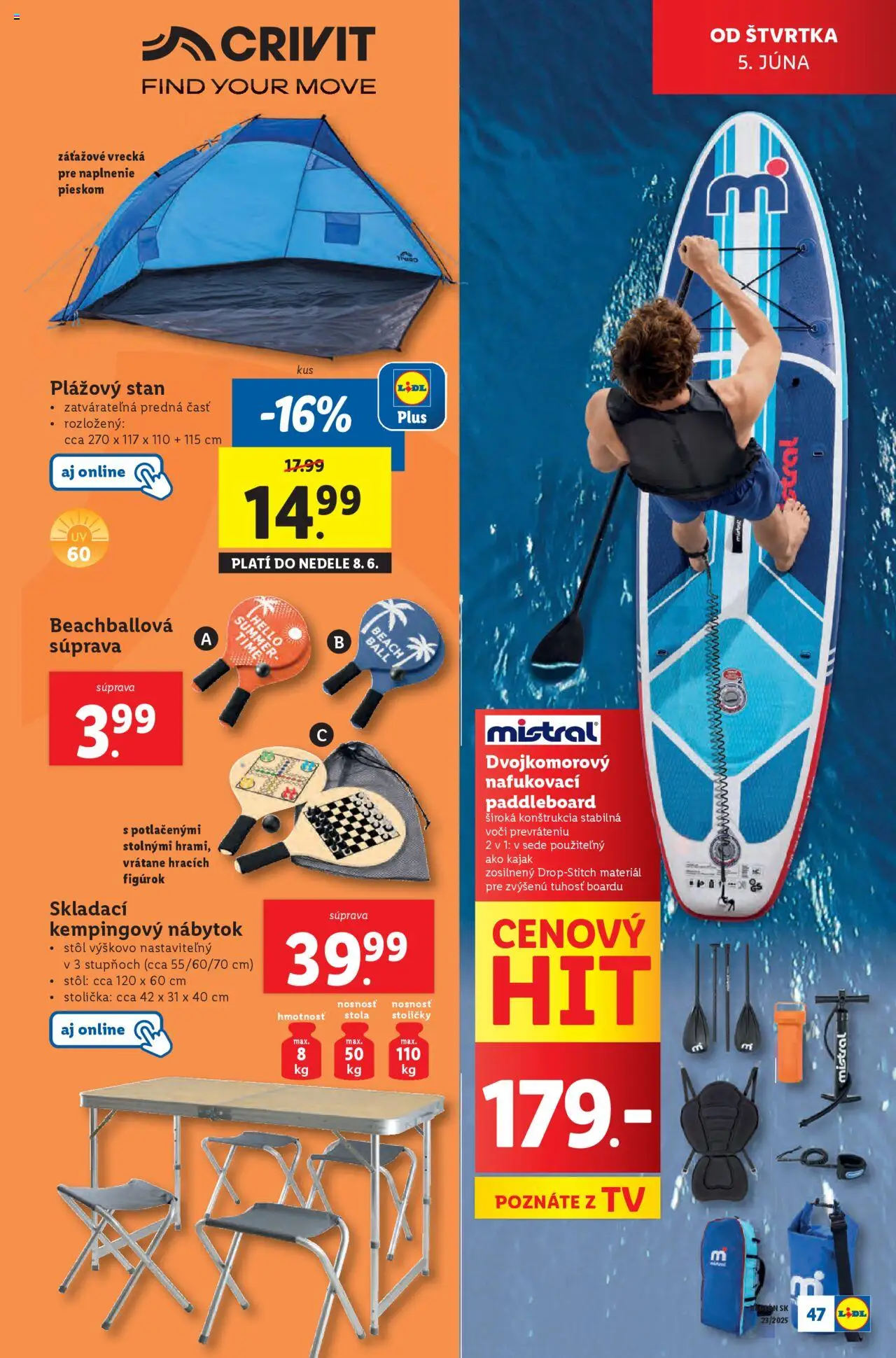 Nové Lidl akcie – leták je platný od 02.06.2025 | Strana: 59 | Produkty: Nábytok, Tv, Stoličky, Stôl