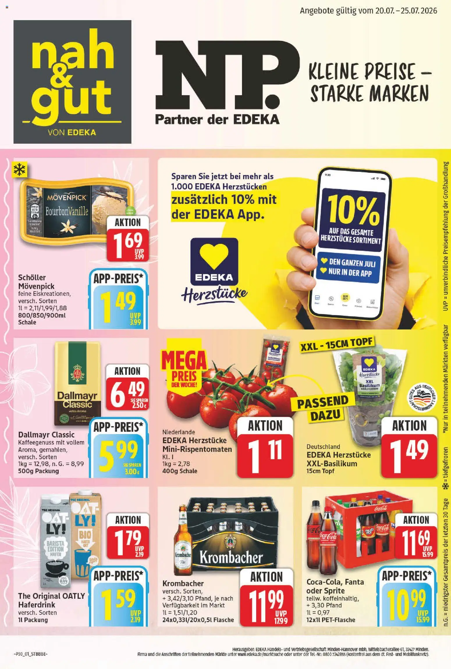 NP Discount Prospekt – gültig ab 20.07.2026 | Seite: 1 | Produkte: Fanta, Sprite, Oatly, Krombacher