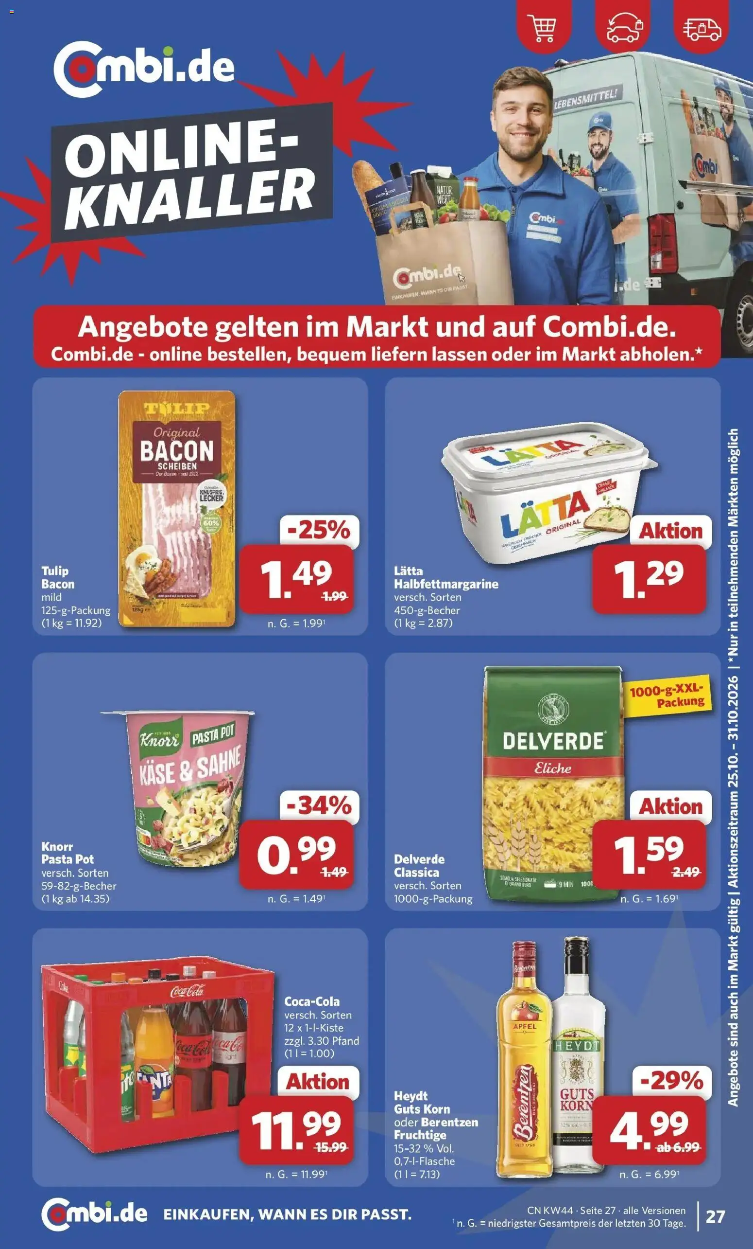 Combi Prospekt Rahden (ab 26.10.2026) zum Blättern | Seite: 29 | Produkte: Coca cola, Cola, Knorr, Pasta