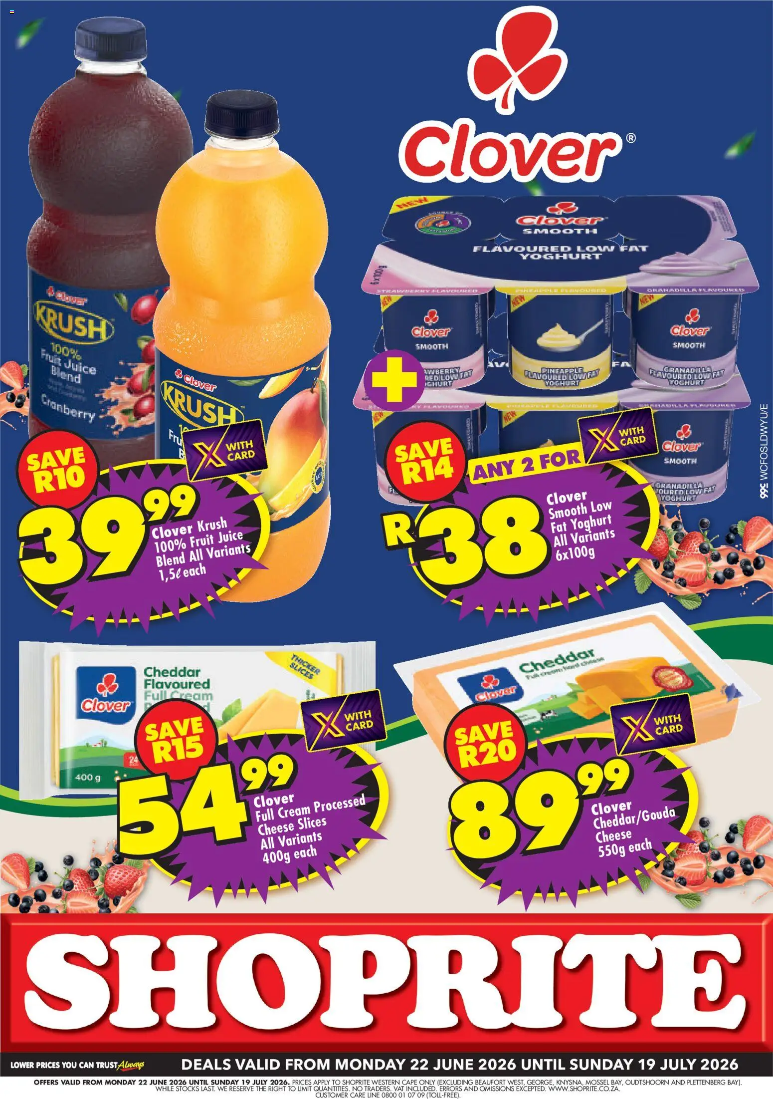 New Shoprite catalogue – valid from 22/06/2026 | Page: 1 | Products: Yoghurt, Cheese, Cream, Fruit