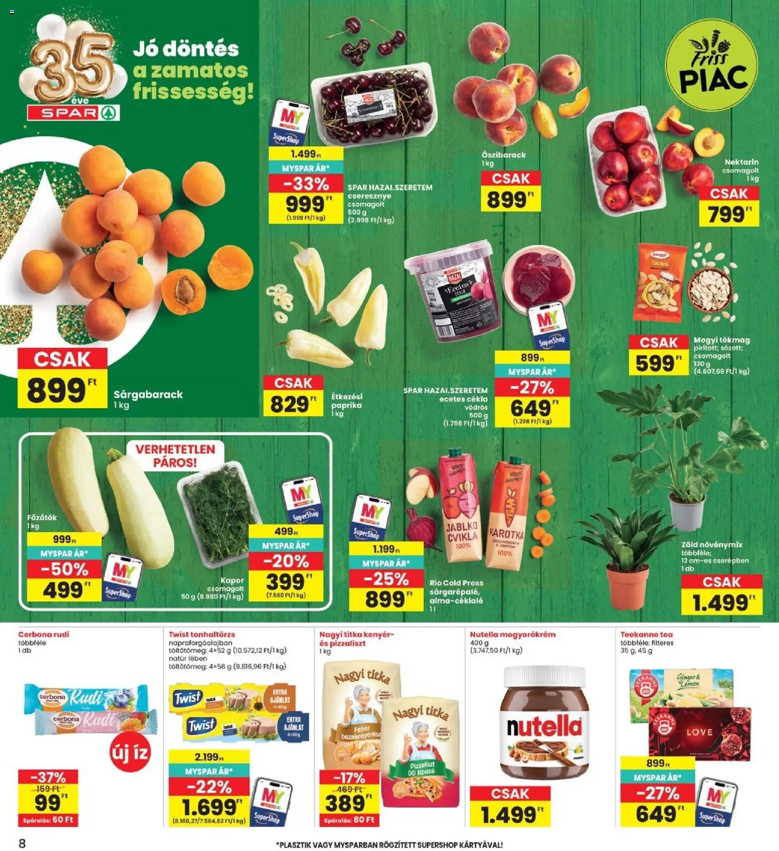 Interspar akciós ujság - amely érvényes a következő dátumtól: 18.06.2026 | Oldal: 8 | Termékek: Cékla, Tökmag, Kapor, Sárgabarack