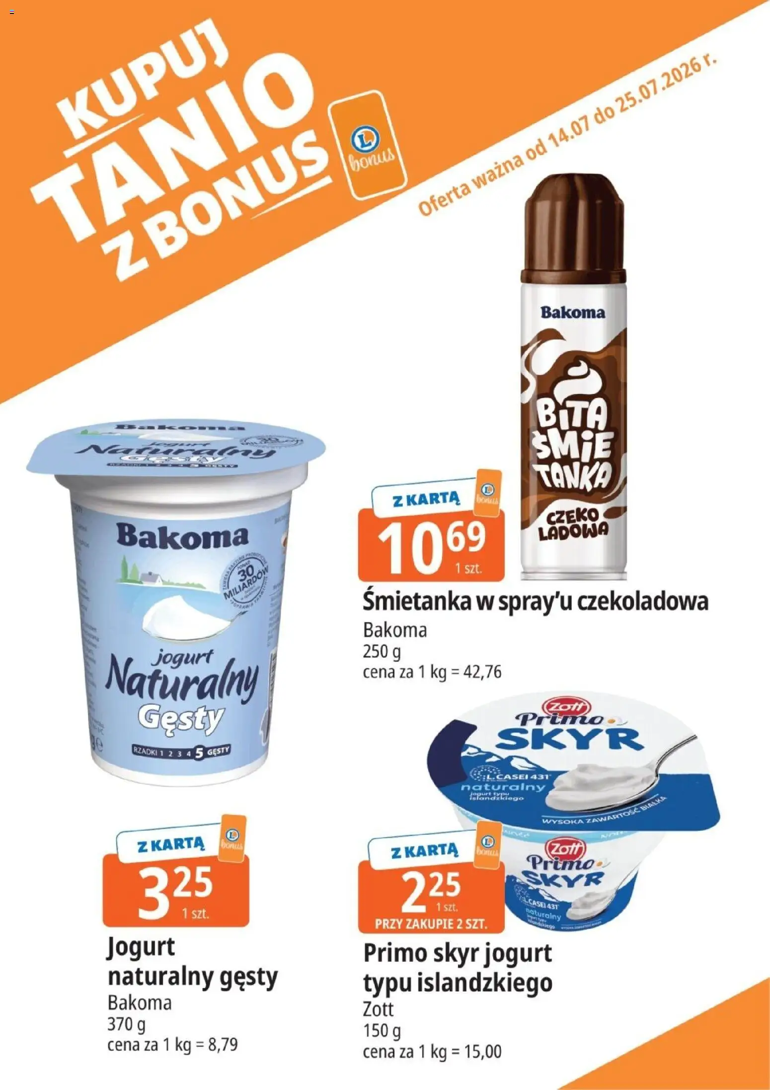 E.Leclerc gazetka - Kupony dodatkowe od 14.07.2026 | Strona: 5 | Produkty: Karta, Jogurt naturalny gęsty, Jogurt naturalny, Skyr