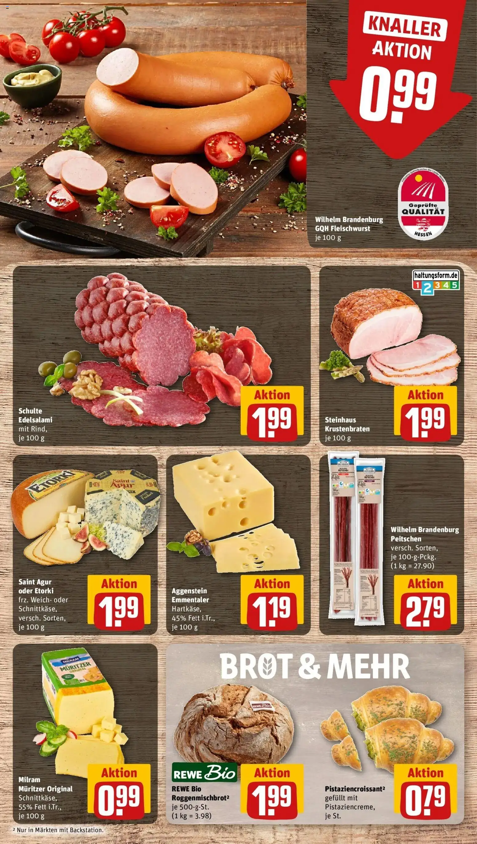 REWE Prospekt ab 17.08.2026 zum Blättern » Angebote | Seite: 11 | Produkte: Krustenbraten, Milram, Brot